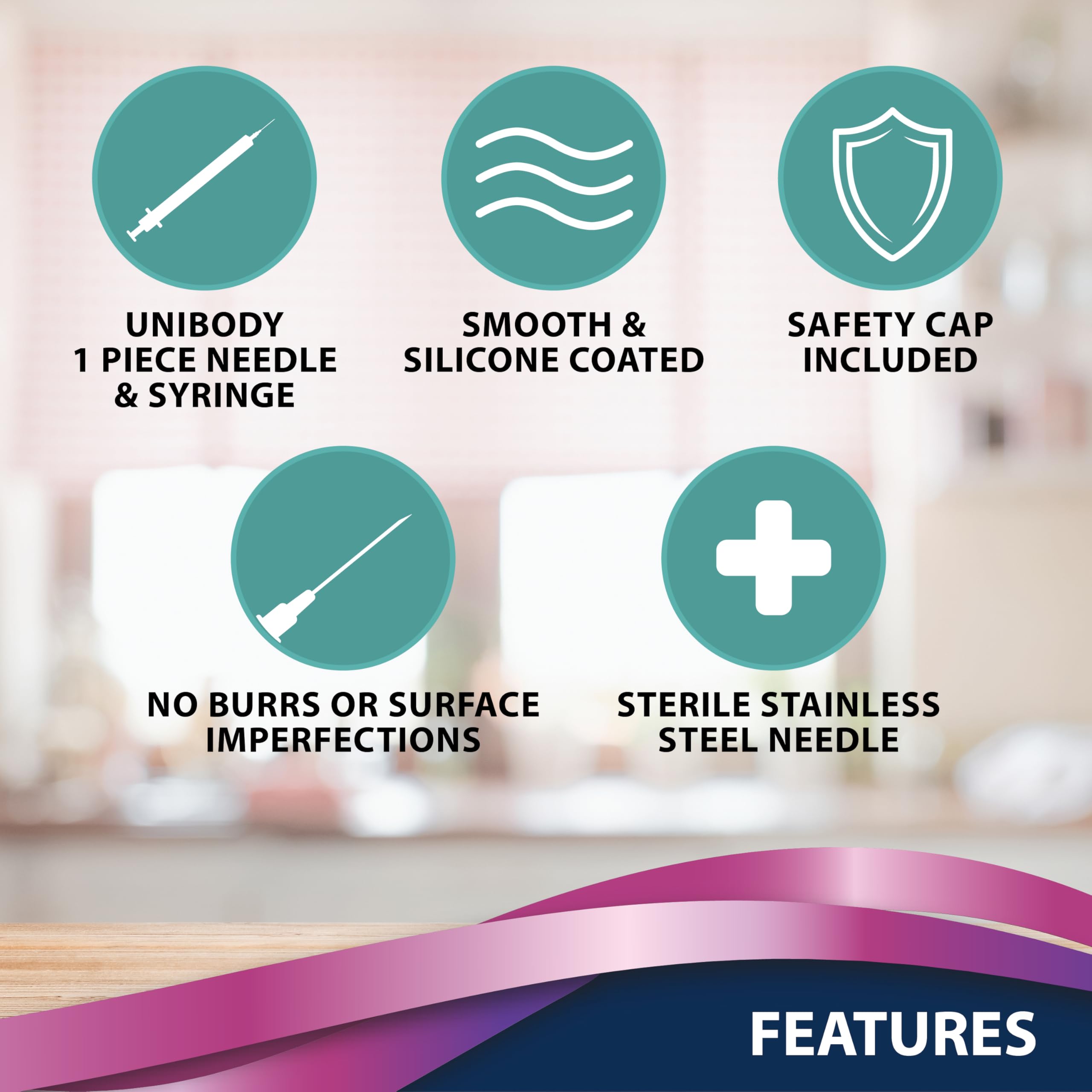 TRUEplus silicone-coated needle offers smoother insertion during injections.