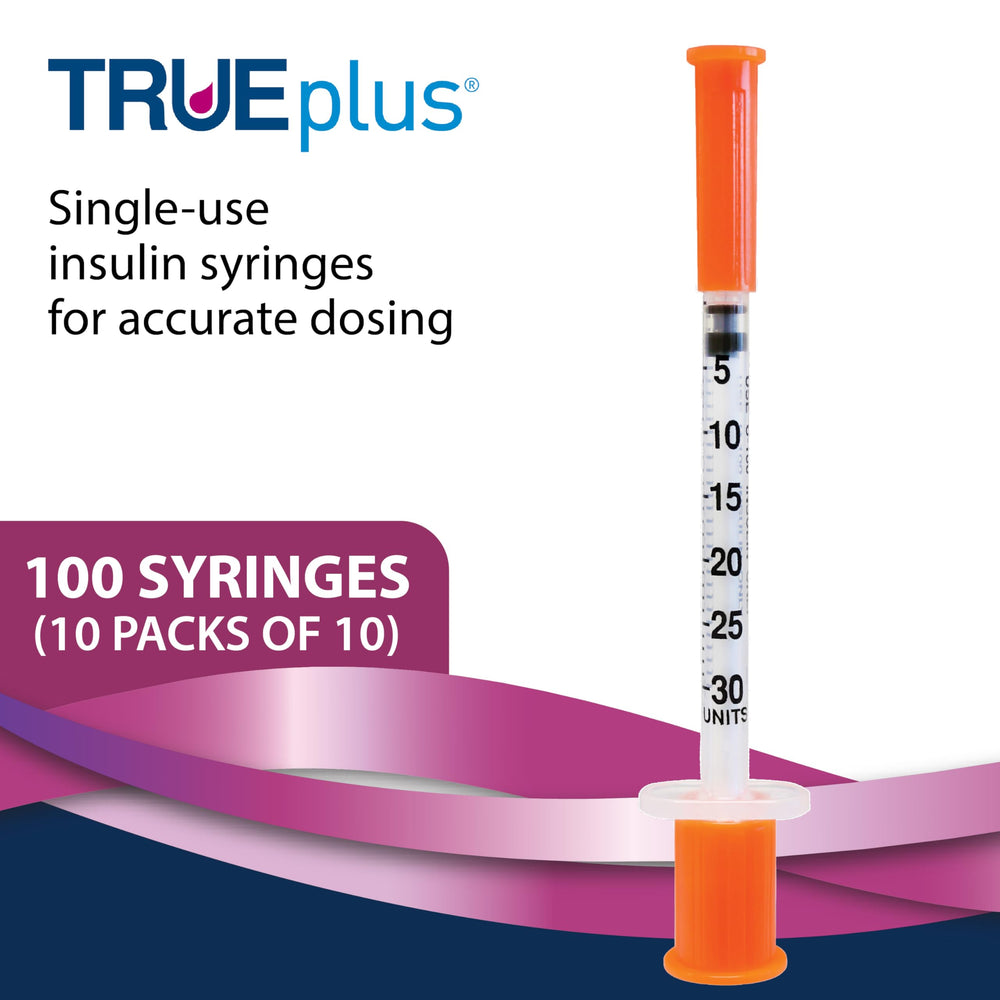 TRUEplus syringe barrel with large unit lines aids precise dosing.