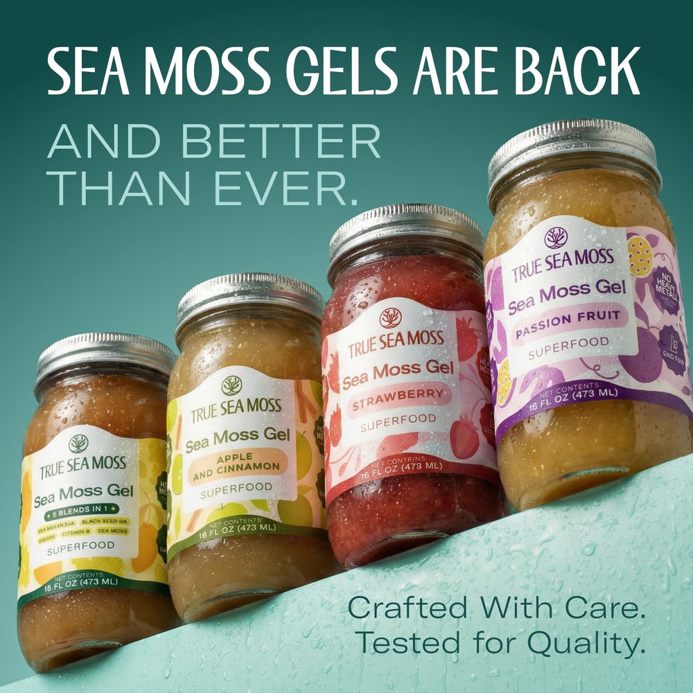 Ashwagandha Sea Moss Gel by TrueSeaMoss with smooth texture for smoothies.