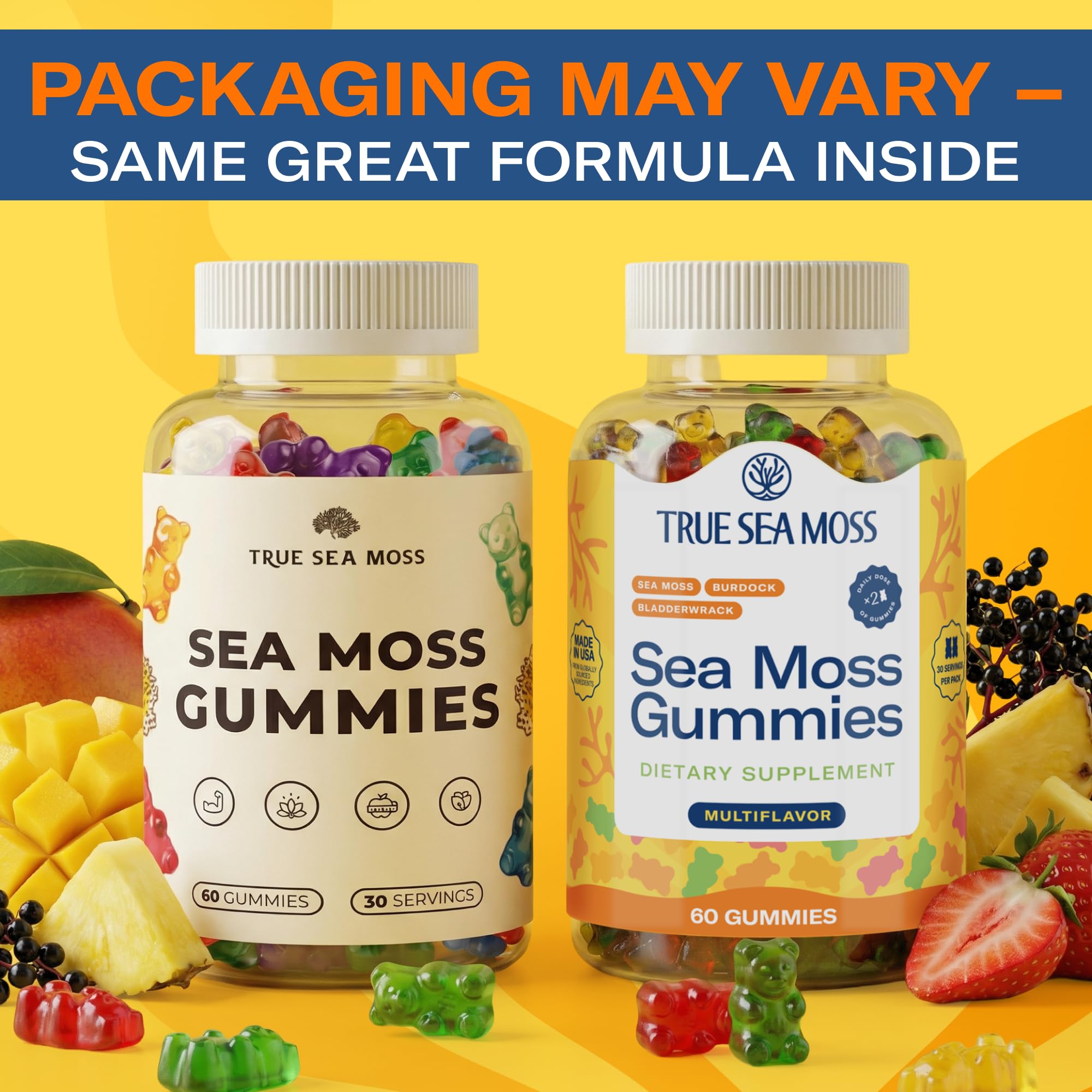 TrueSeaMoss gummies on spoon ready to enjoy fruity flavor