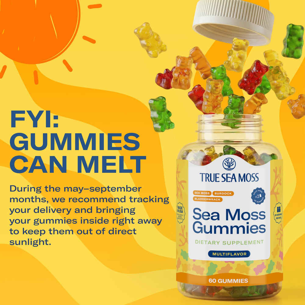 TrueSeaMoss packaging showing 60 gummies for a convenient supply