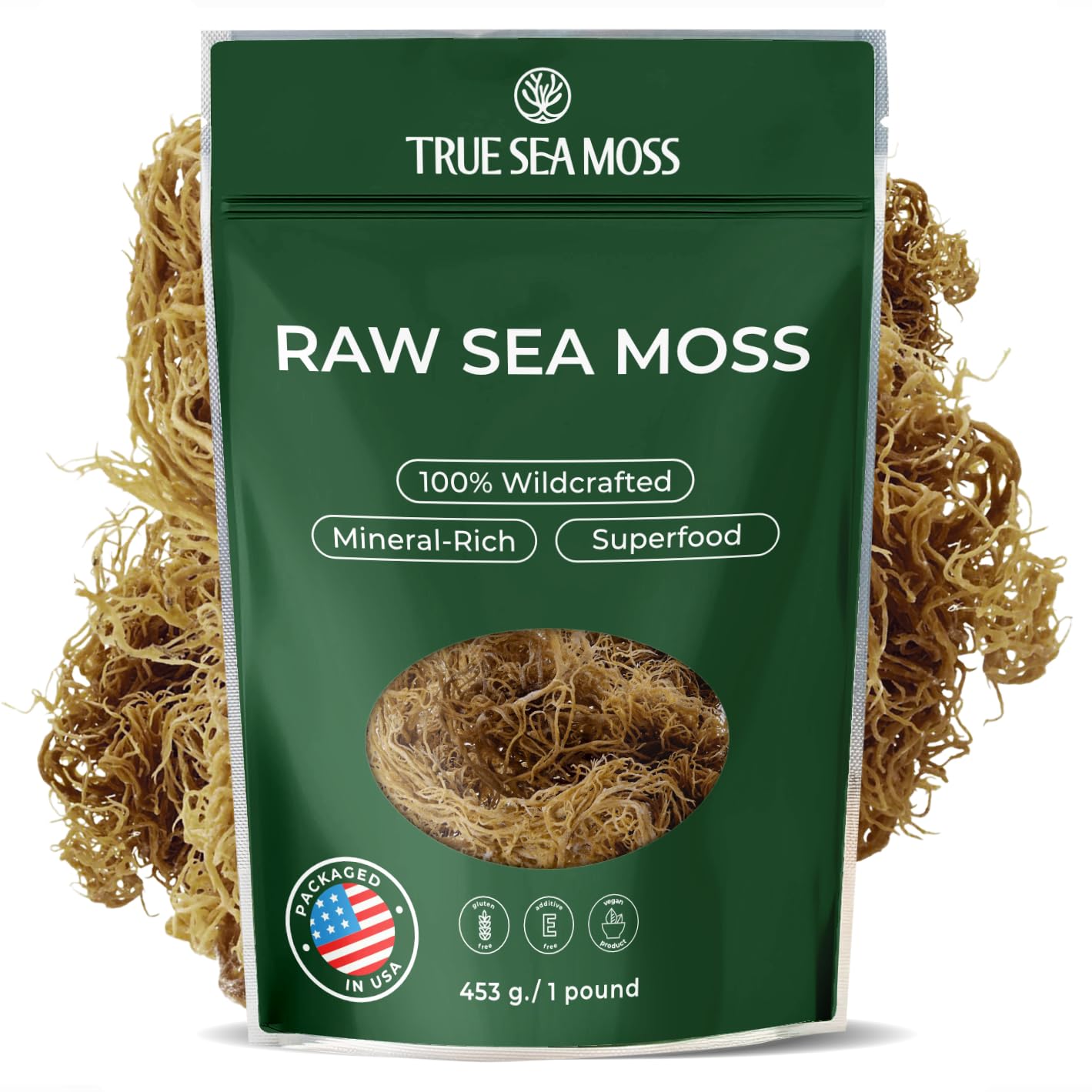 TrueSeaMoss raw Irish sea moss bag ready for soaking and gel prep