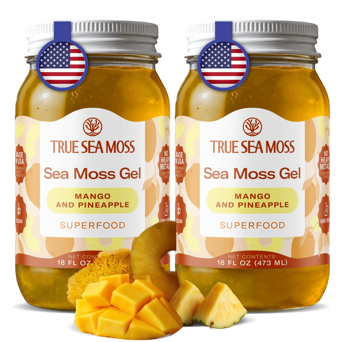 TrueSeaMoss gel mango-pineapple jar for daily nourishment