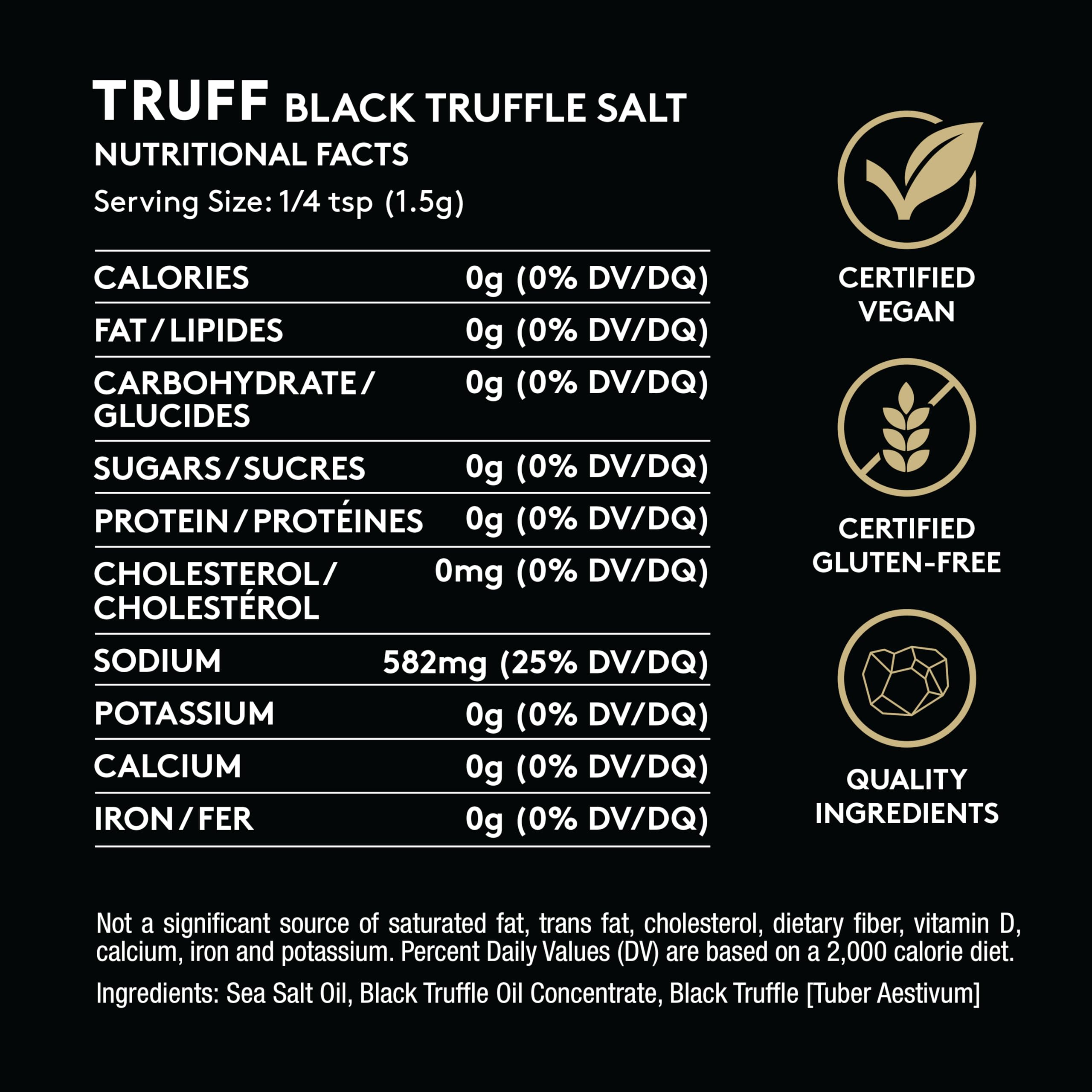 TRUFF blend of fine and coarse sea salt with truffle notes