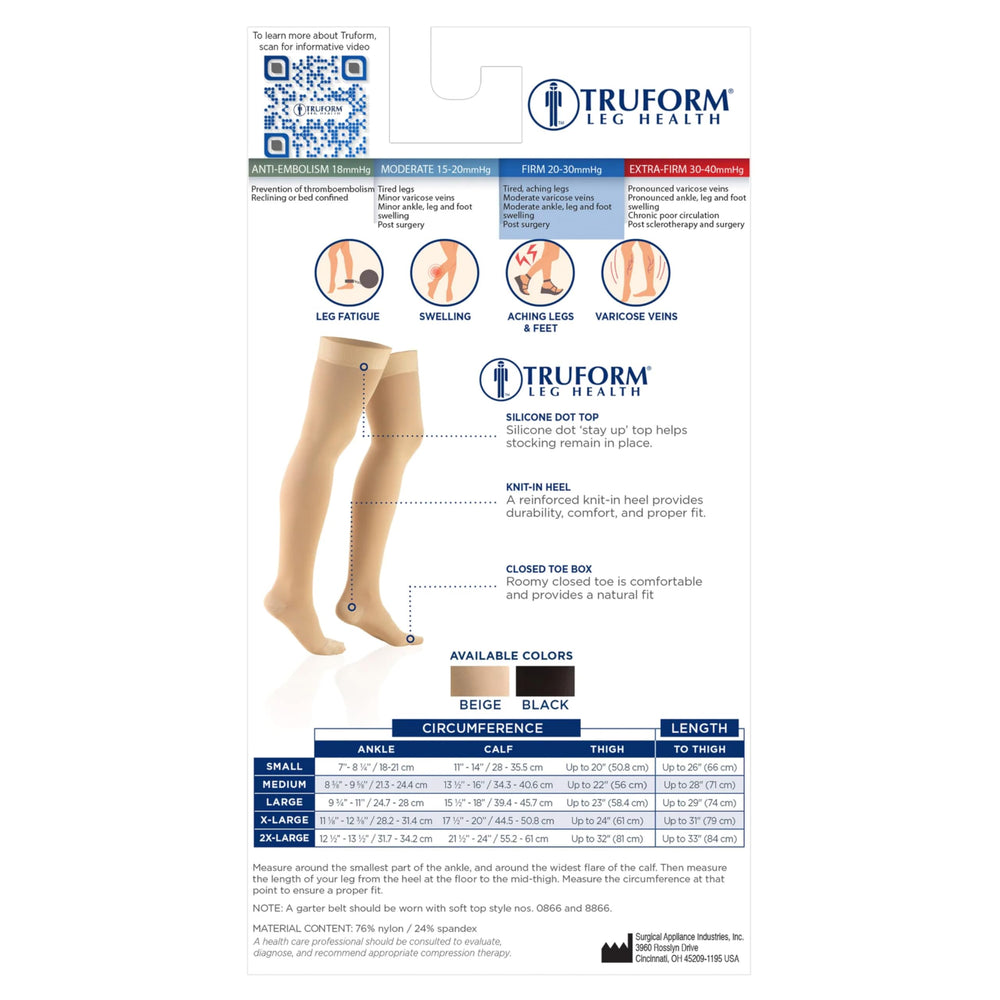 Truform 8868 defined knit heel provides secure shaping and fit