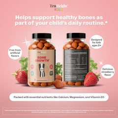 Serving spoon with gummies illustrates kid-friendly portion control and convenient daily routine.