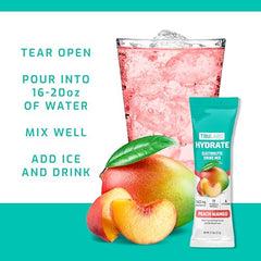 TRULABS Hydrate Peach Mango label closeup with electrolyte details