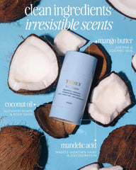 Truly Coco Cloud label communicates aluminum-free formula and mandelic acid benefits.