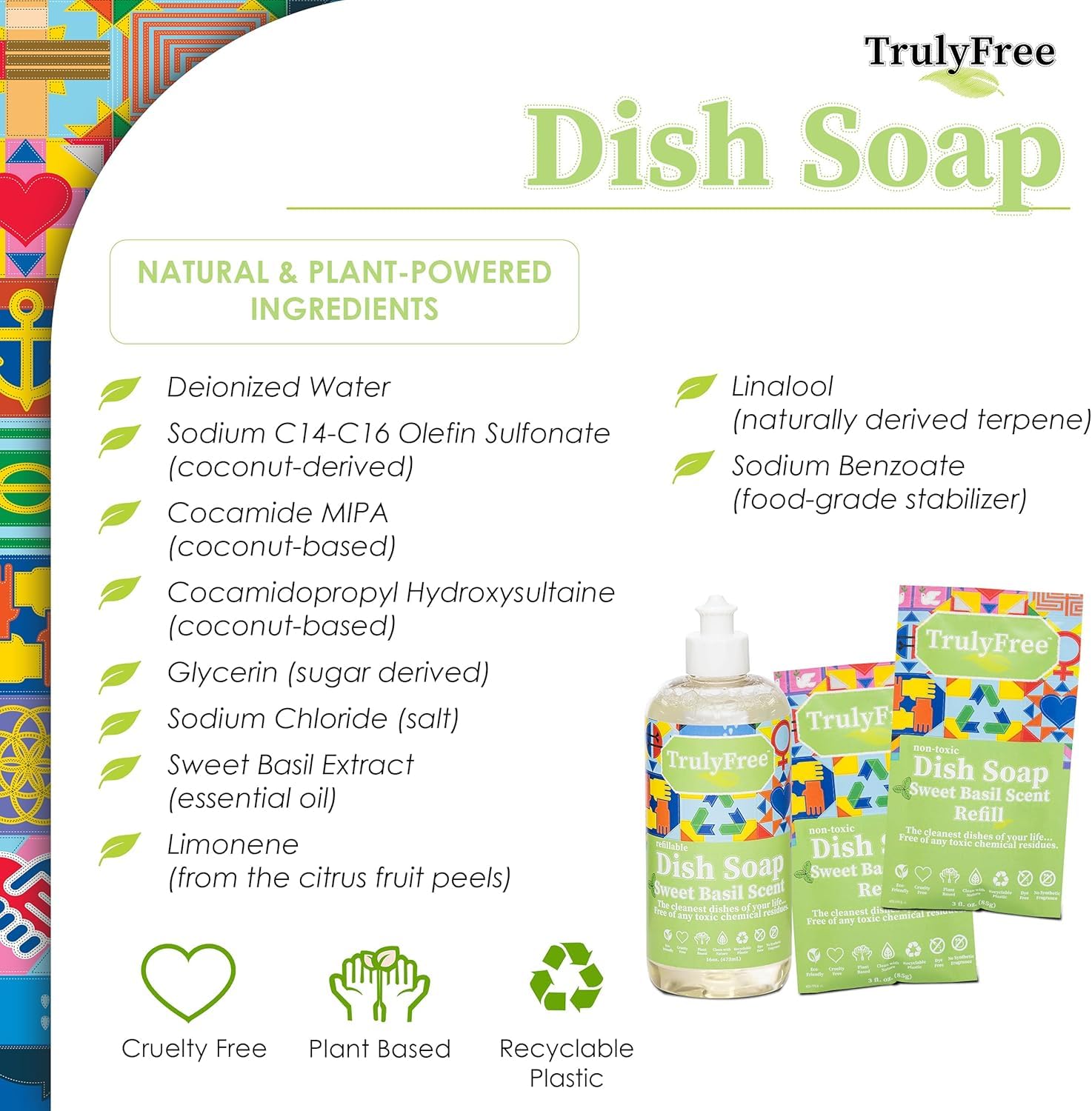 Plant-based ingredients emphasize gentle yet effective cleaning.