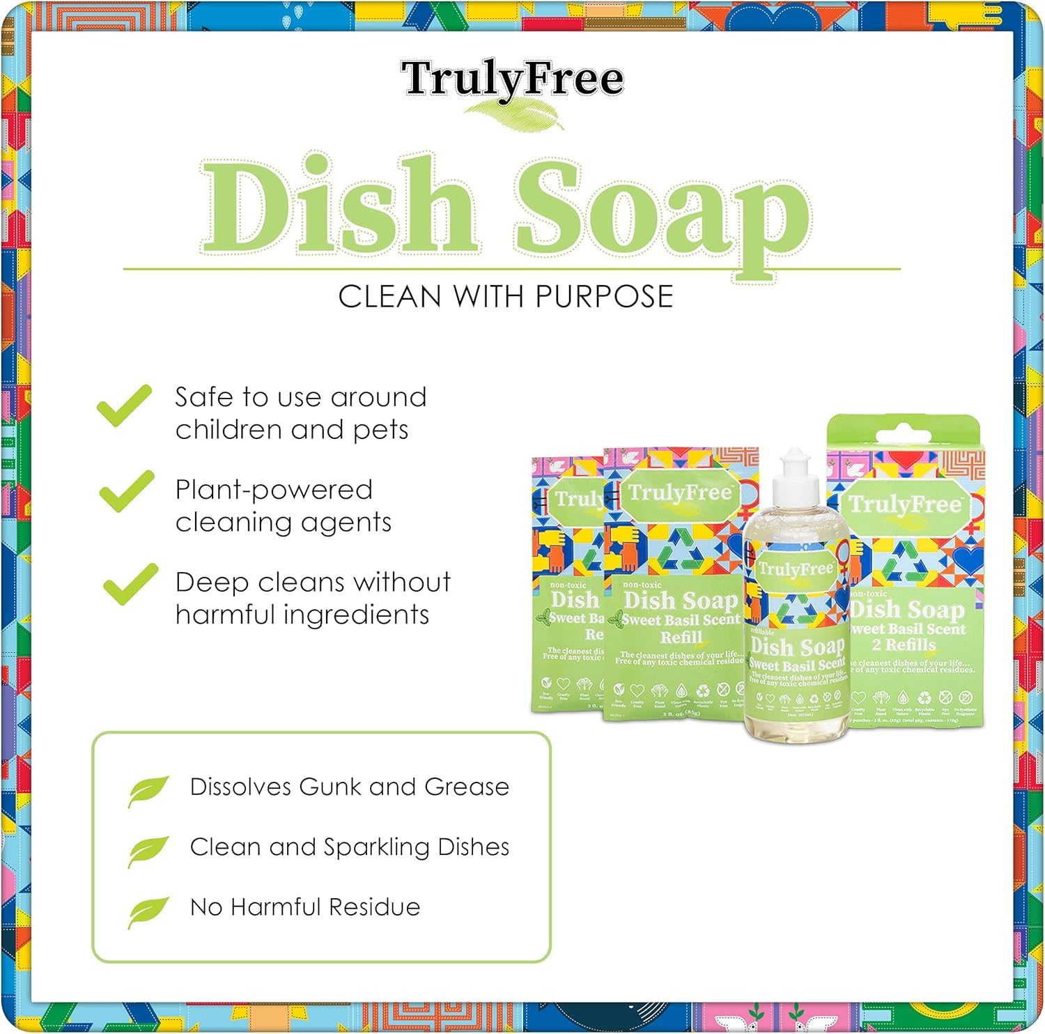 Sweet Basil aroma enhances the kitchen wash with Truly Free.