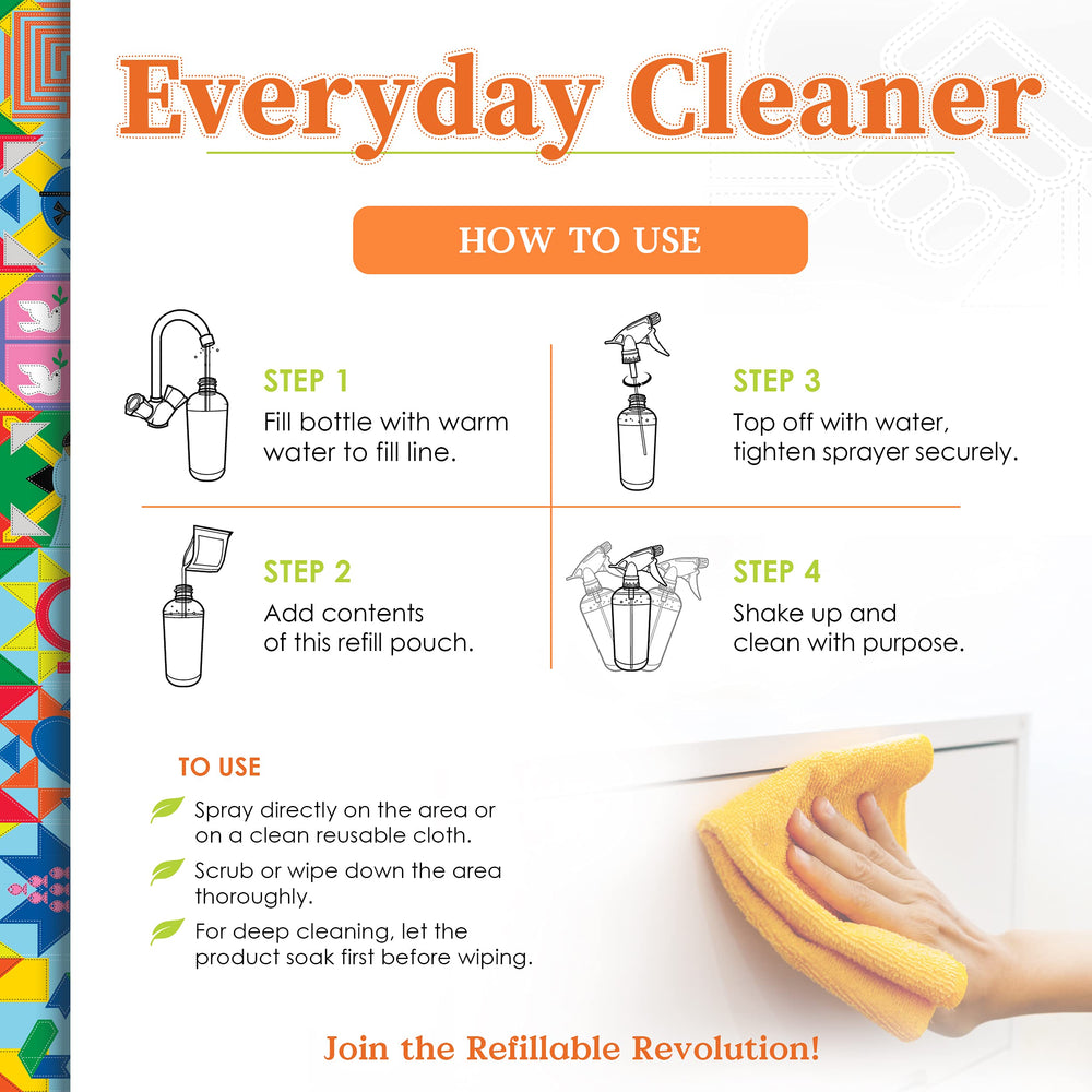 Truly Free Everyday Cleaner wiping door handles and knobs