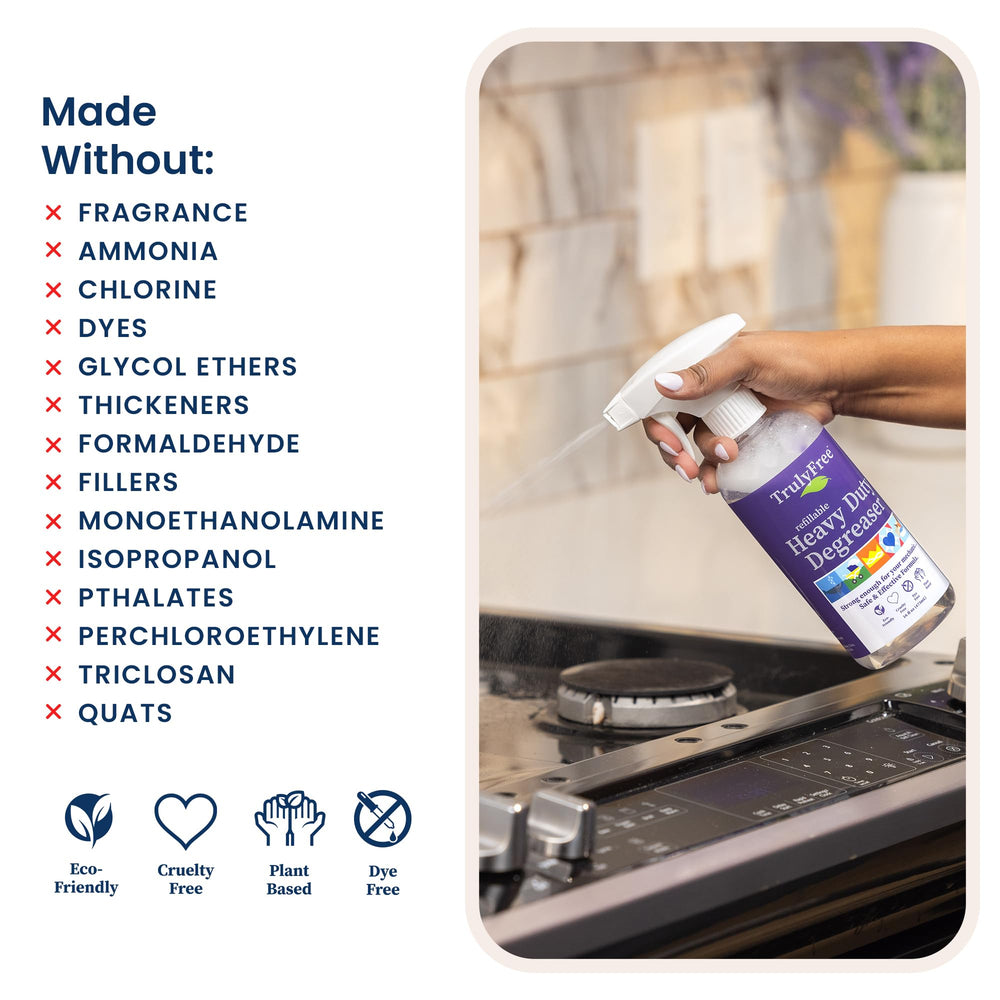 Truly Free Heavy Duty Degreaser auto engine clean smooths greasy grime.