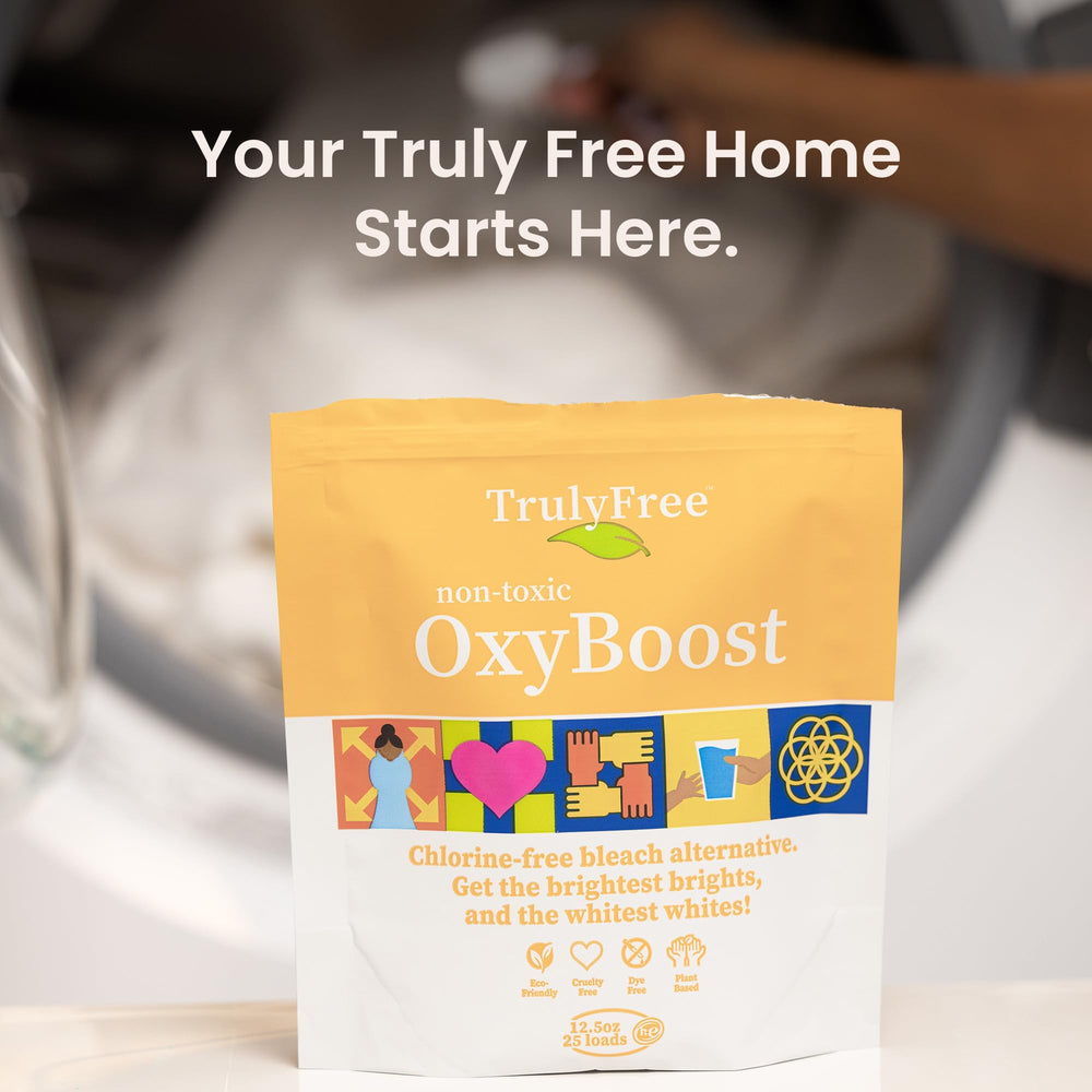 Truly Free OxyBoost stain-removal action on tough spots.