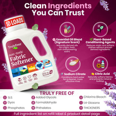 Truly Free plant-based ingredients on leaves showcase natural, gentle formula