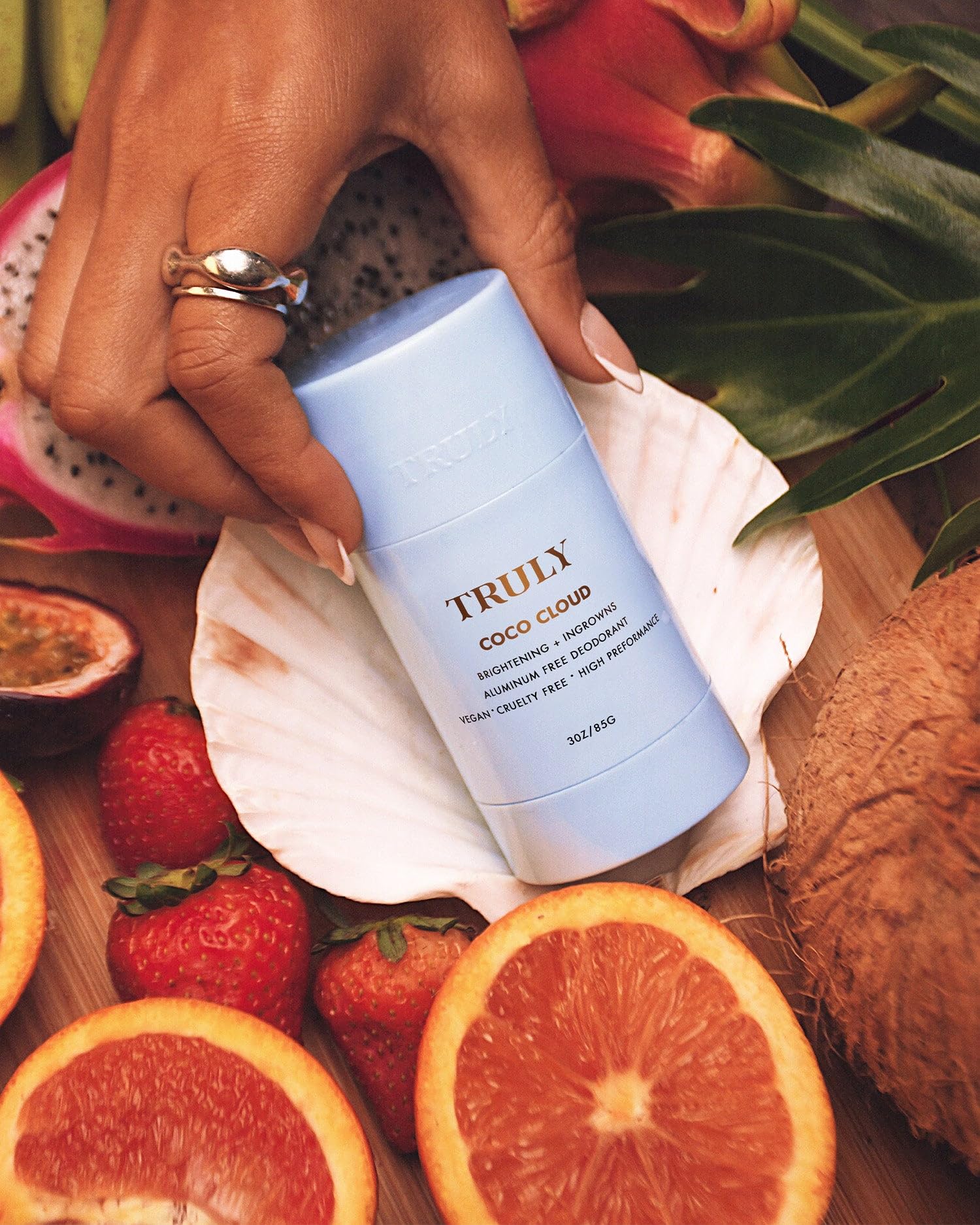 Truly underarm application demonstrates quick-absorbing formula for active days.