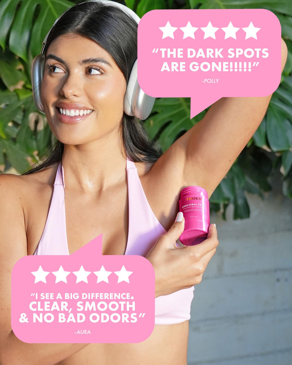3 oz Truly Unicorn Fruit deodorant shown in travel-friendly packaging.