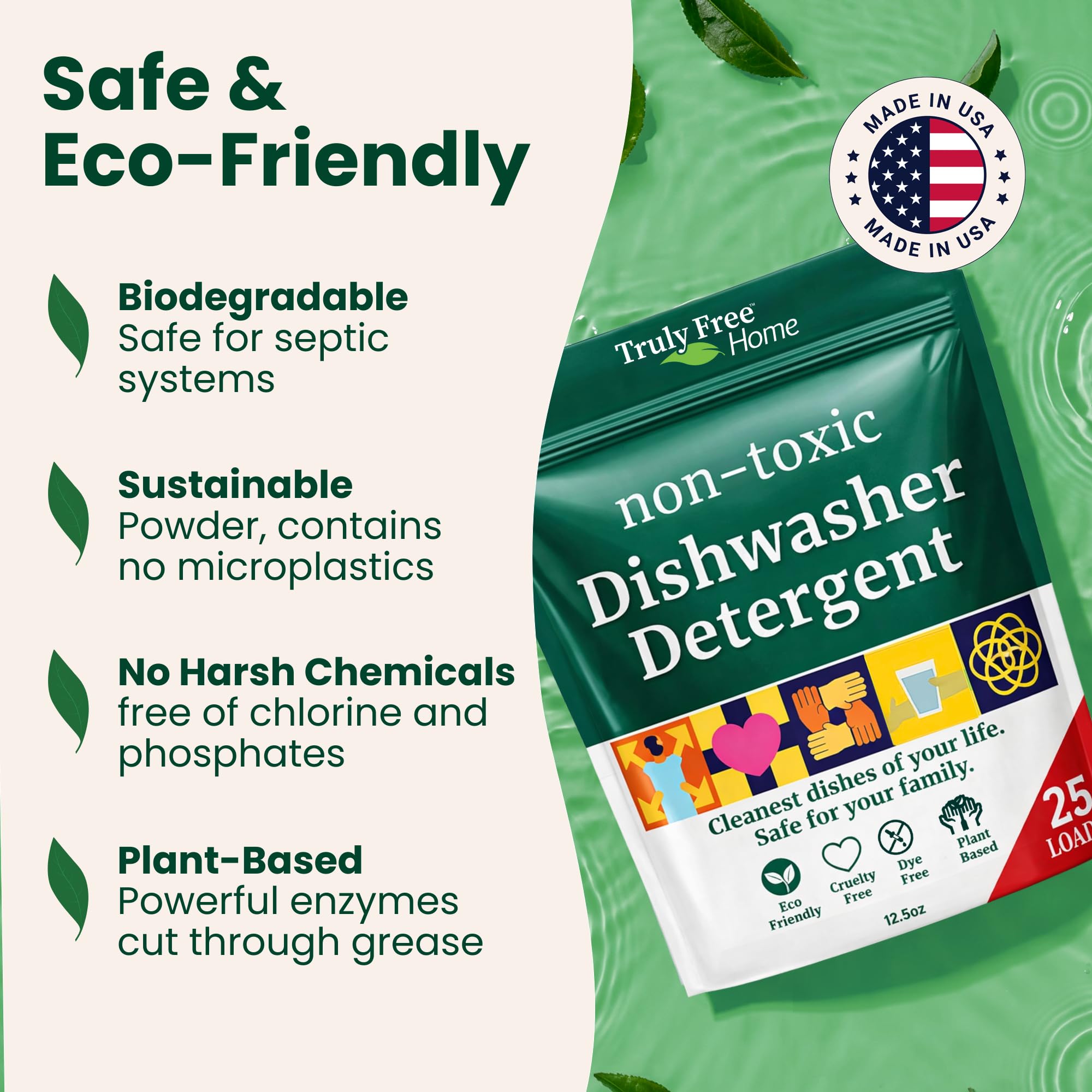 Truly Free resealable bag keeps powder fresh between washes.