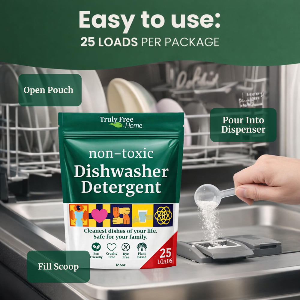 Truly Free powder tackles baked-on grease on cookware.