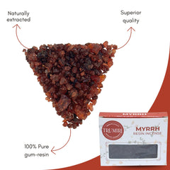 TRUMIRI Mirra packaging front emphasizes pure sap resin with traditional heritage.