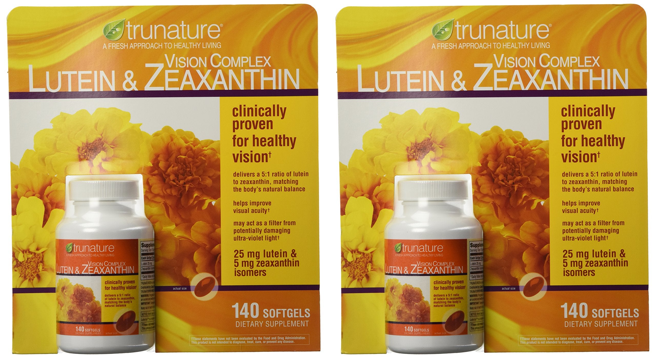 TruNature Vision Complex bottle showing 280 softgels for daily eye support.