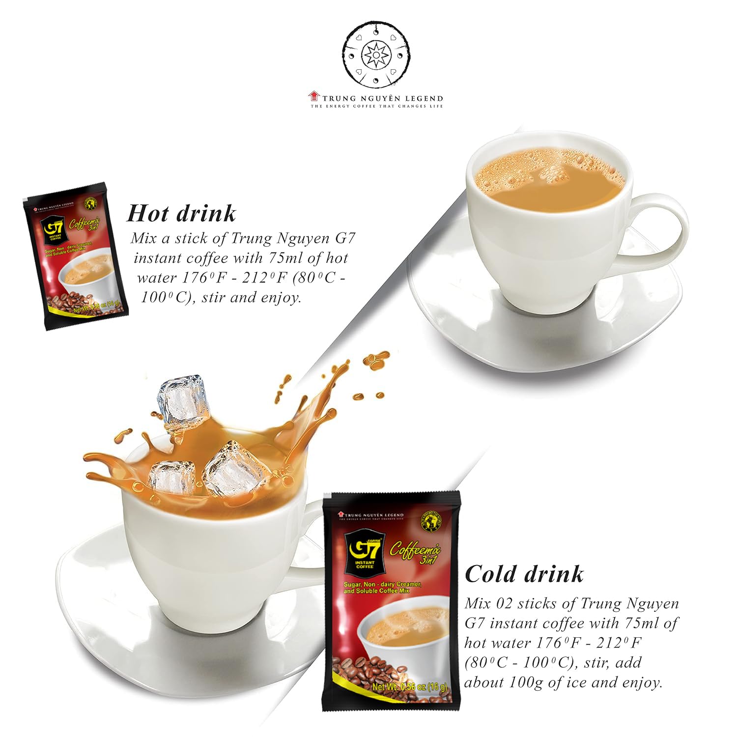 TRUNG NGUYEN Legend G7 quick-brew sachets deliver a ready-to-drink coffee option.