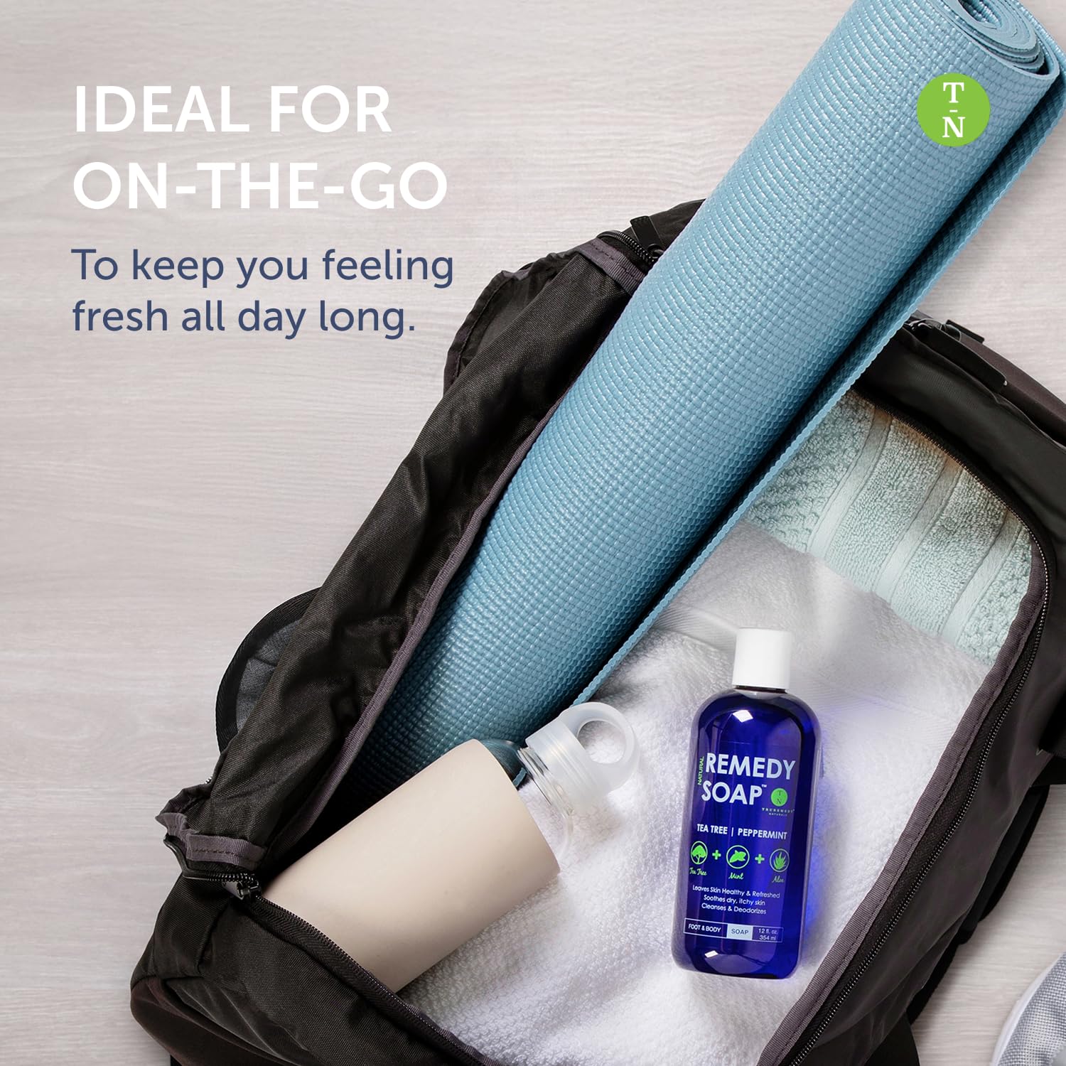 Truremedy Naturals Tea Tree Body Wash after-gym refresh by sink