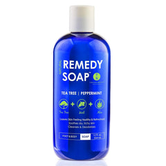 Truremedy Naturals Tea Tree Body Wash bottle closeup for refreshing cleanse