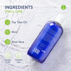Truremedy Naturals Tea Tree Body Wash bottle with botanical oils and ingredients