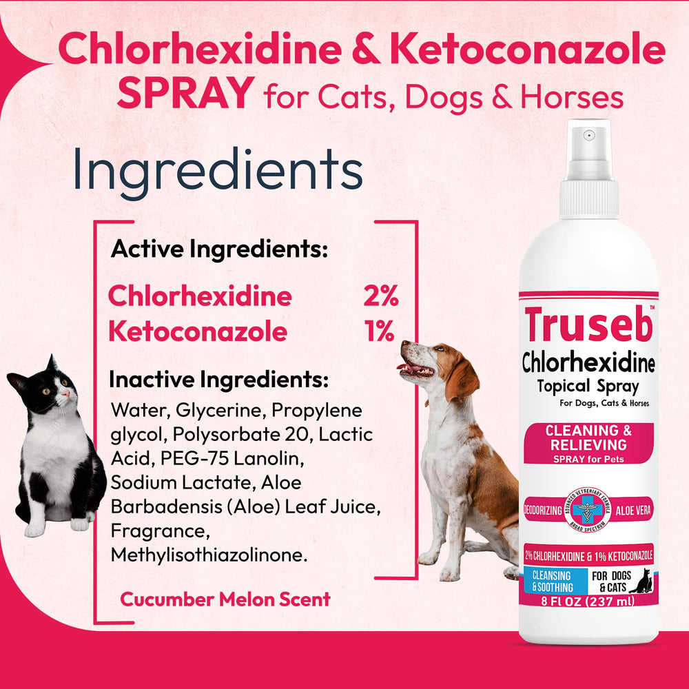 Truseb Advanced Strength bottle back view showing usage directions for pets.