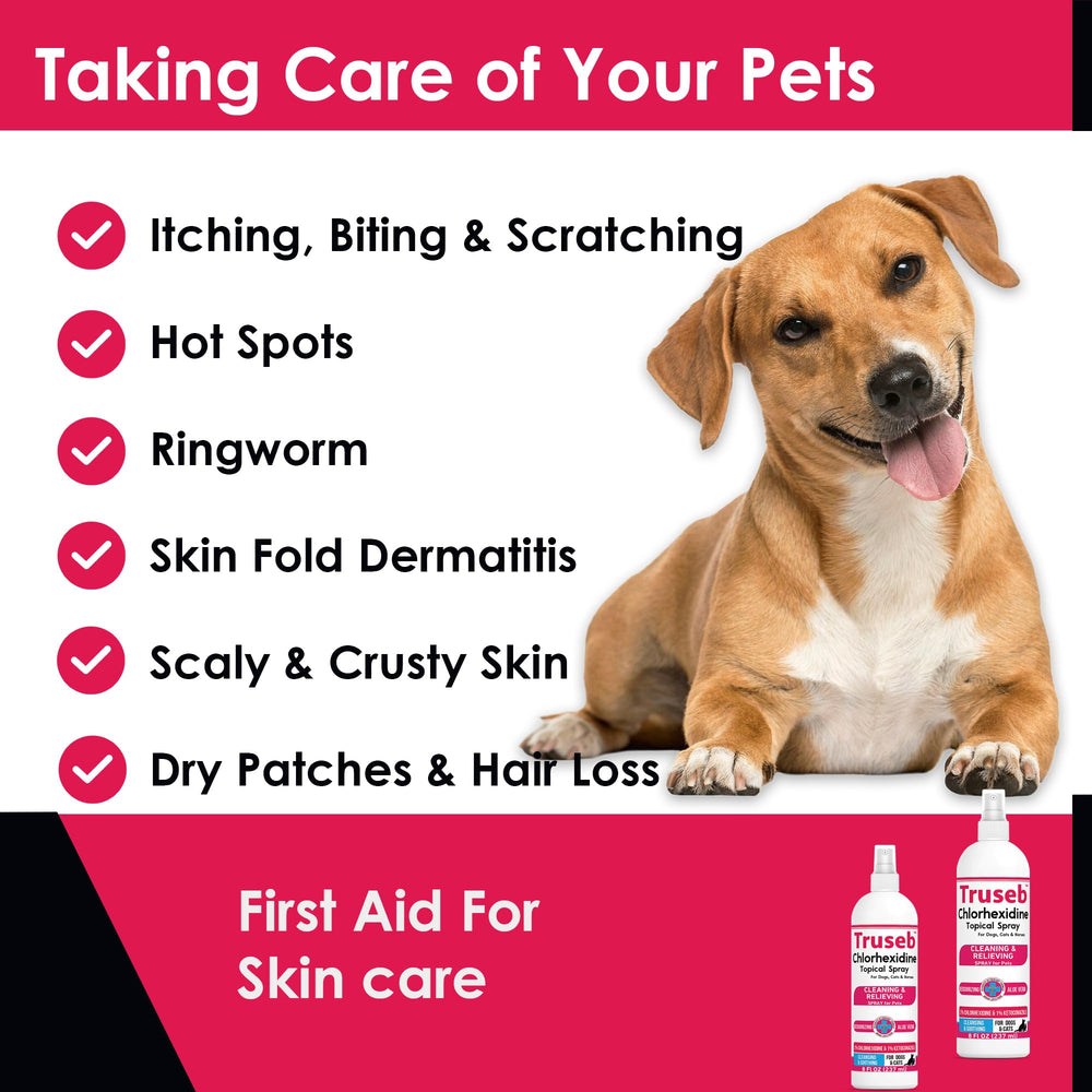 Truseb Underarm groin cleaning indicates targeted area care for pets.