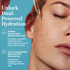 TruSkin Hyaluronic Serum applied to the face for a smoother appearance.