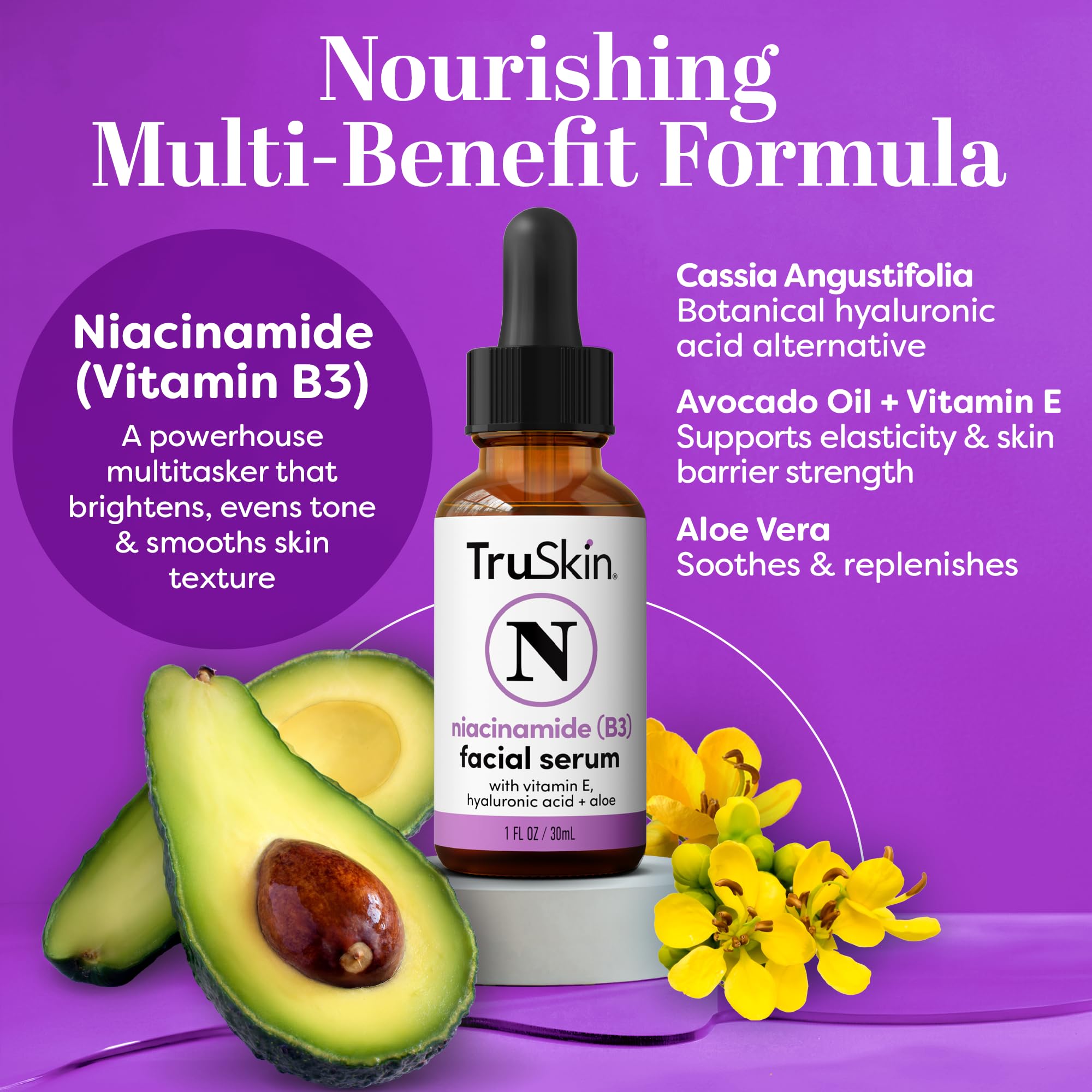TruSkin Niacinamide serum on hand showing quick absorption for daytime use