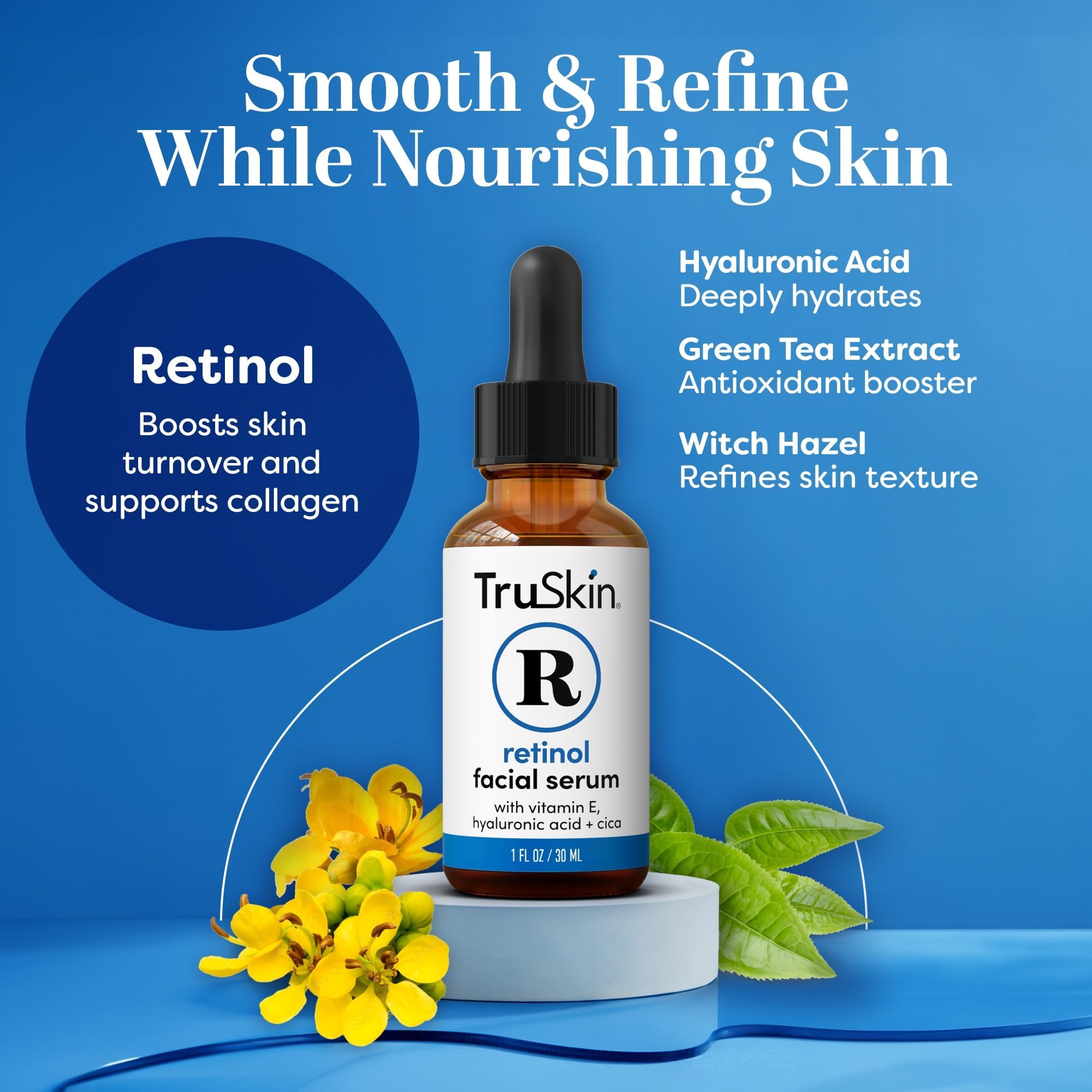 TruSkin Retinol Serum texture-smoothing close-up for even tone