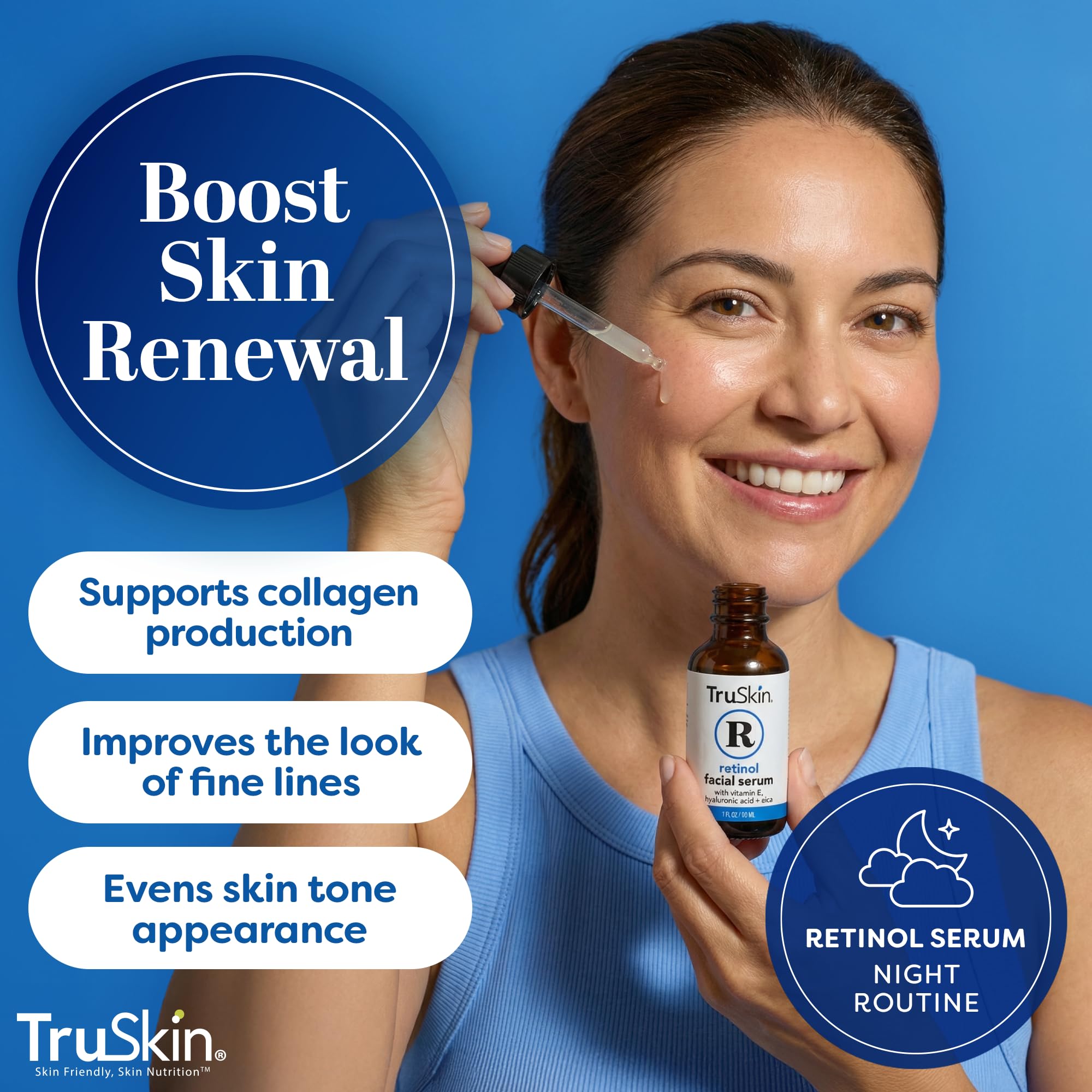 TruSkin serum texture close-up highlighting lightweight hydration.