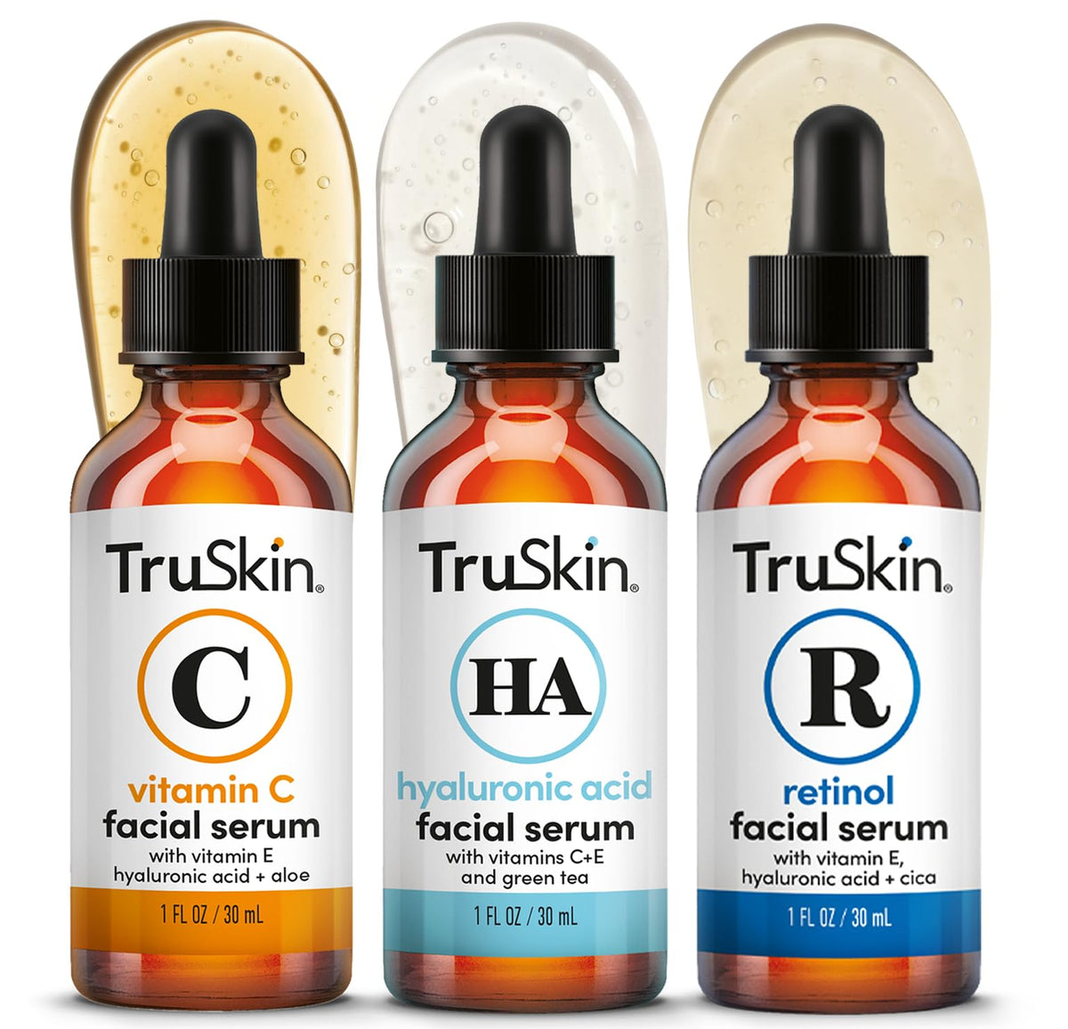 TruSkin Vitamin C serum bottle for brightening and even tone in the morning.
