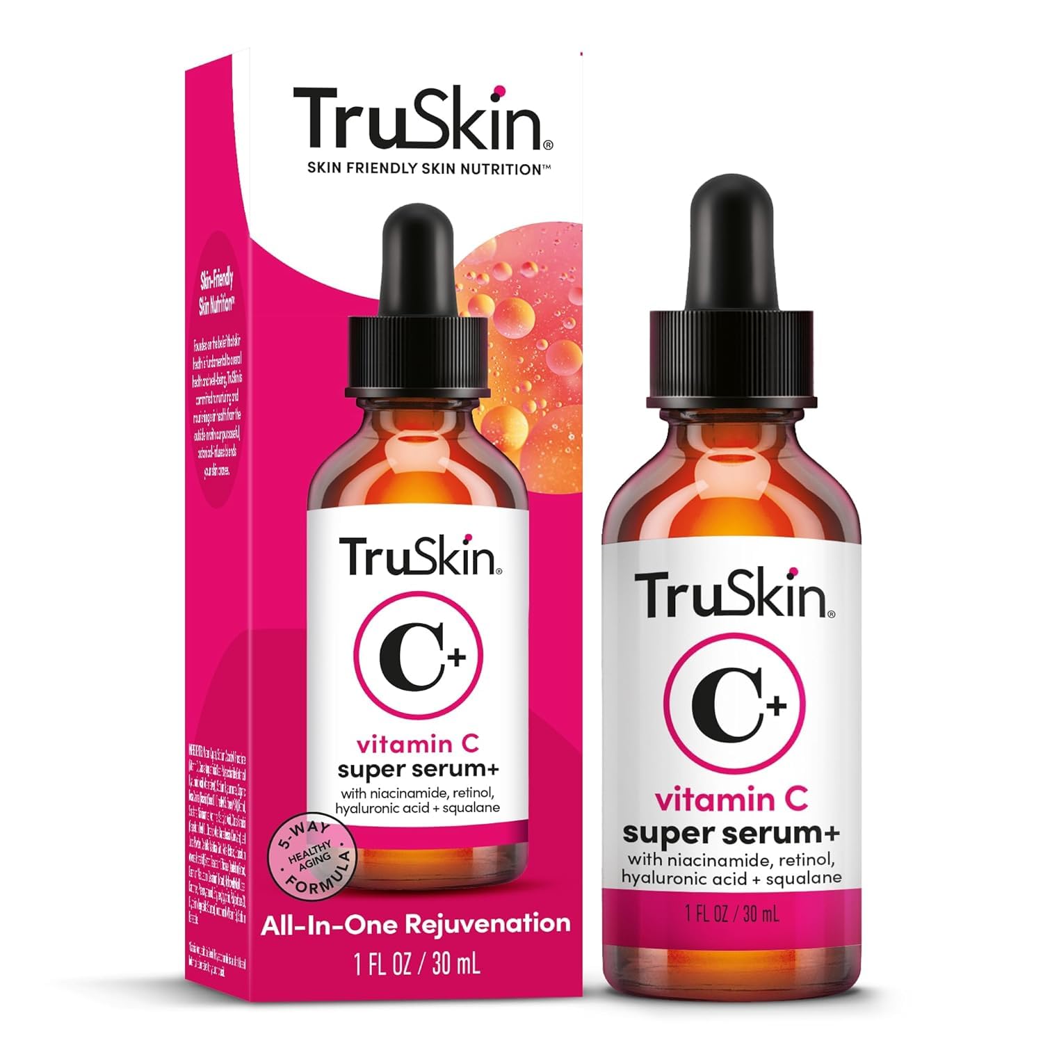 TruSkin Vitamin C Serum tube and packaging ready for daily routine.