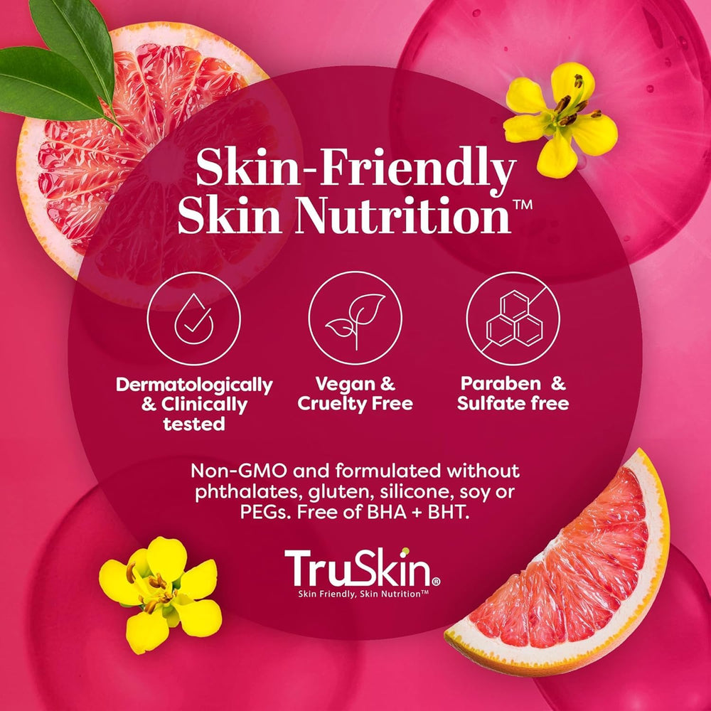TruSkin serum with aloe vera and rosehip for soothing nourishment.