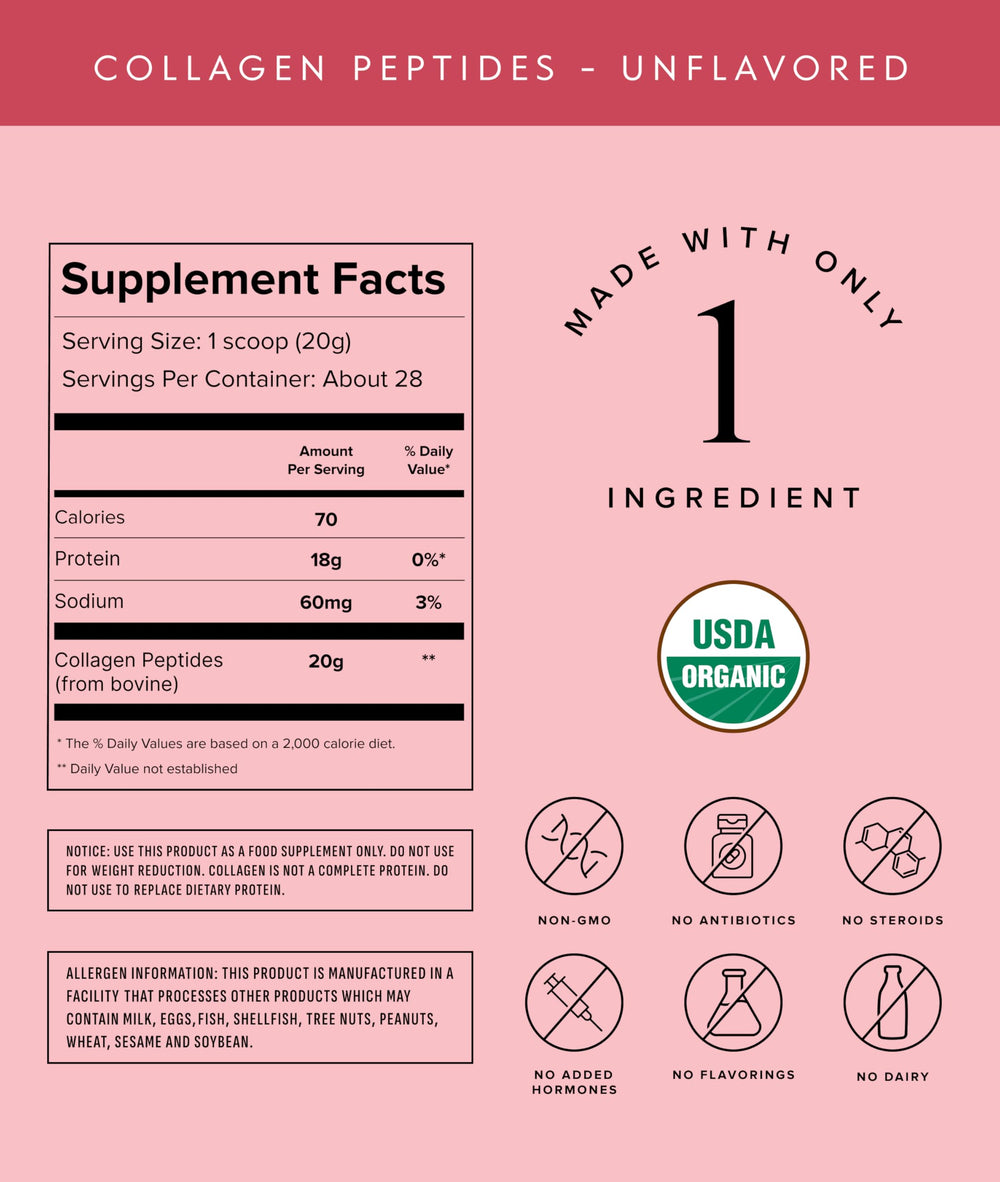 Scoop of Truvani collagen peptides for a convenient daily dose.