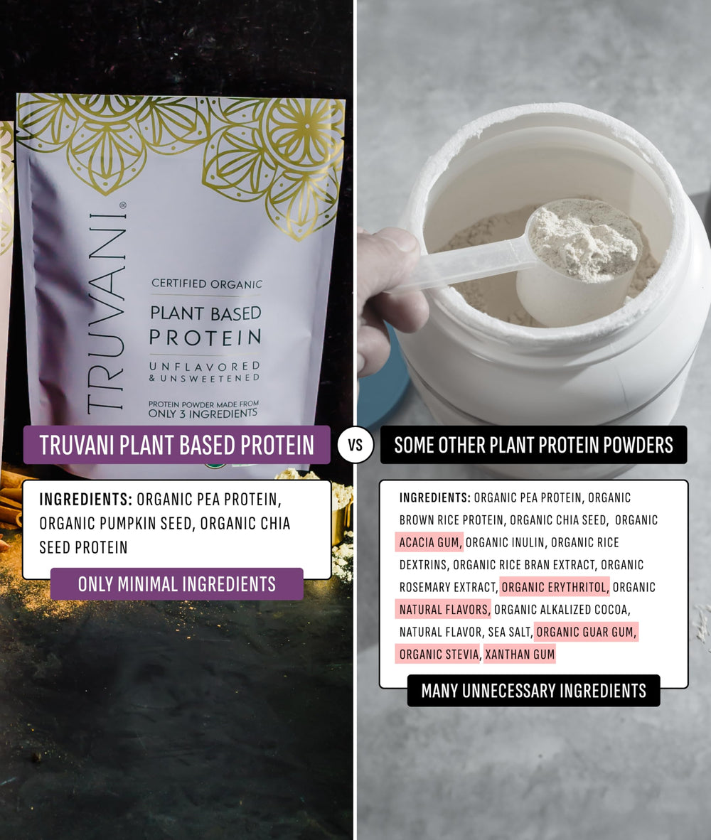 Mixing Truvani pea protein powder into water creates a smooth shake