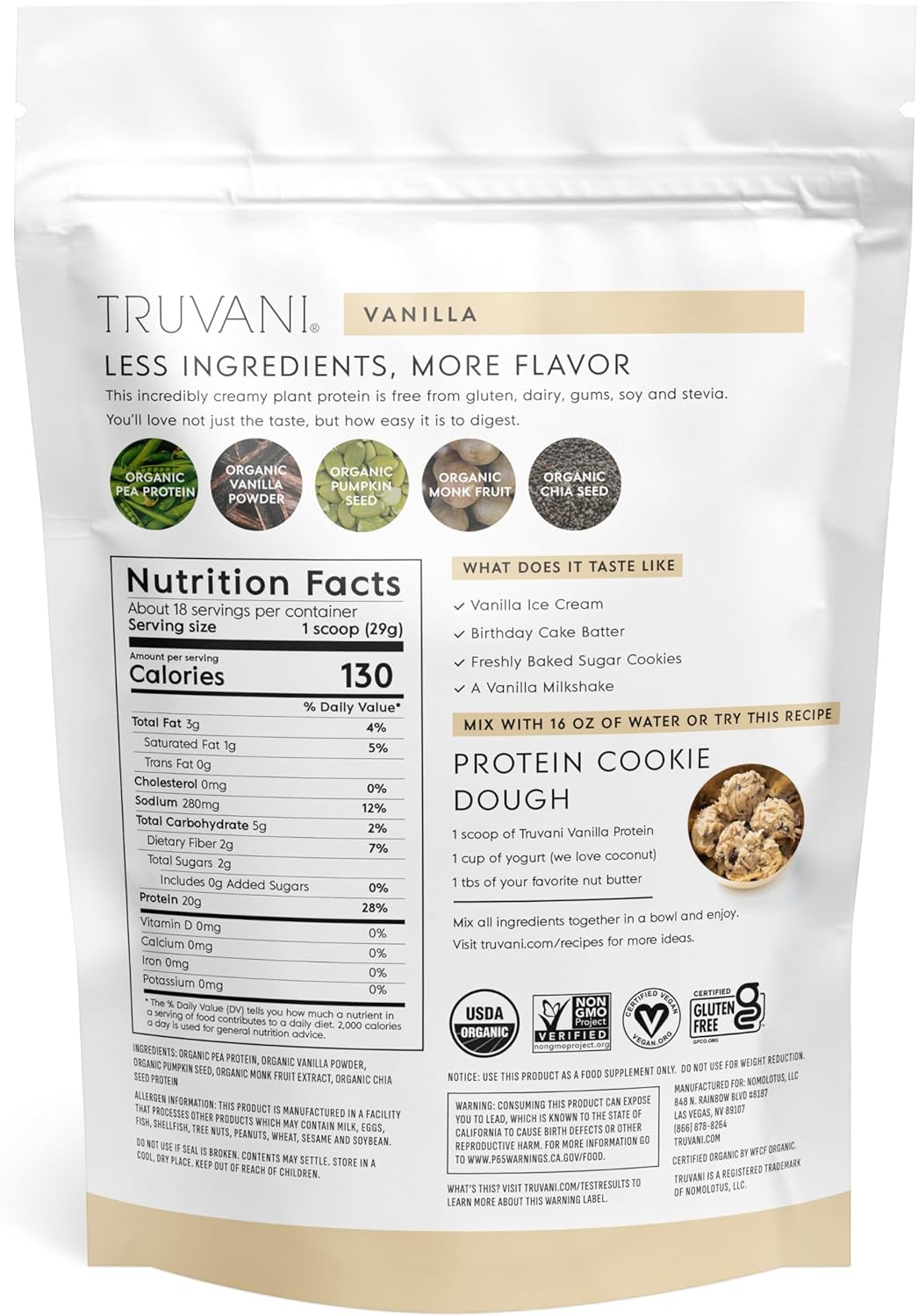 Truvani vanilla protein serving ready to support daily protein goals.