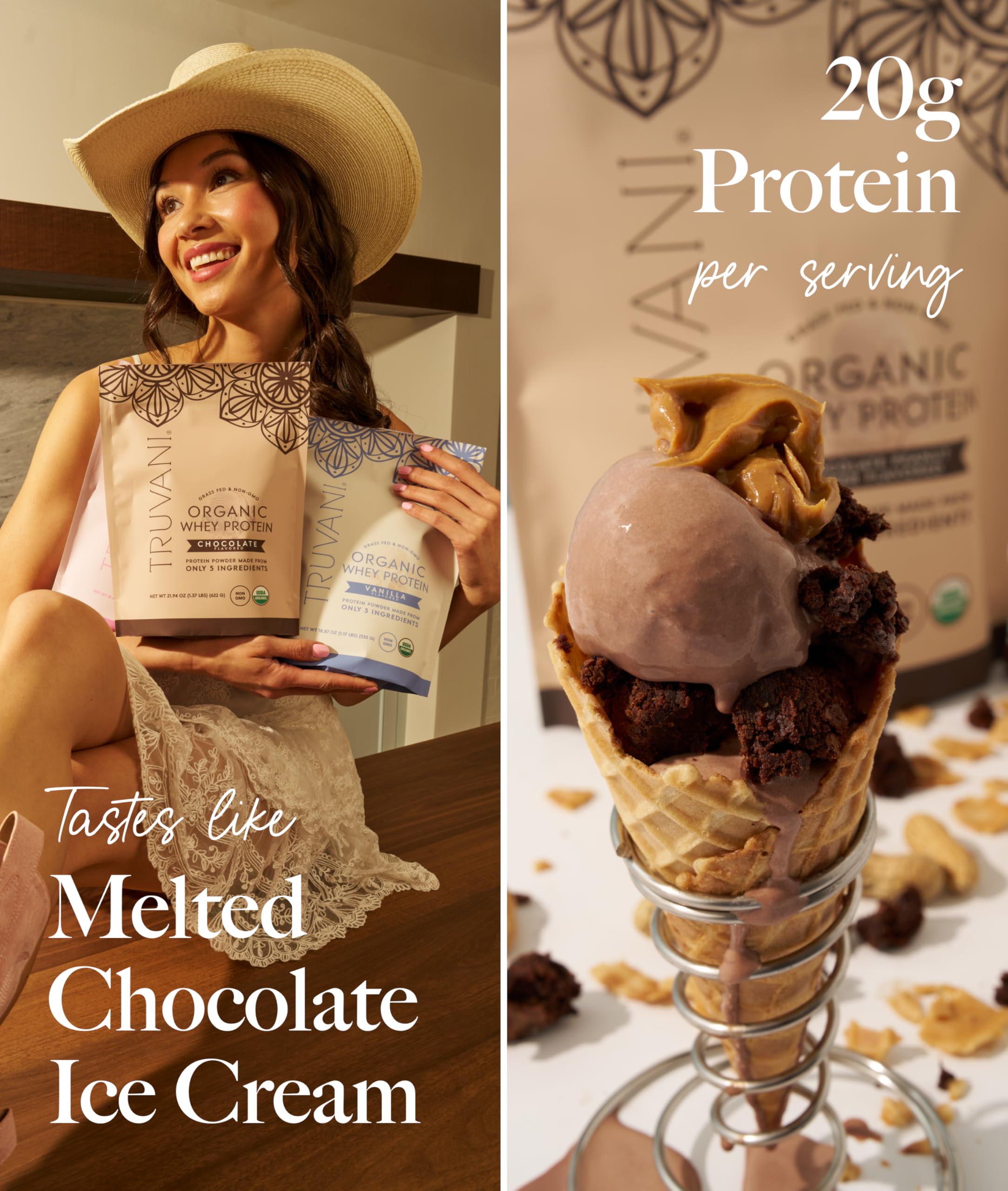 Truvani real ingredients flavor from cocoa powder for rich taste.