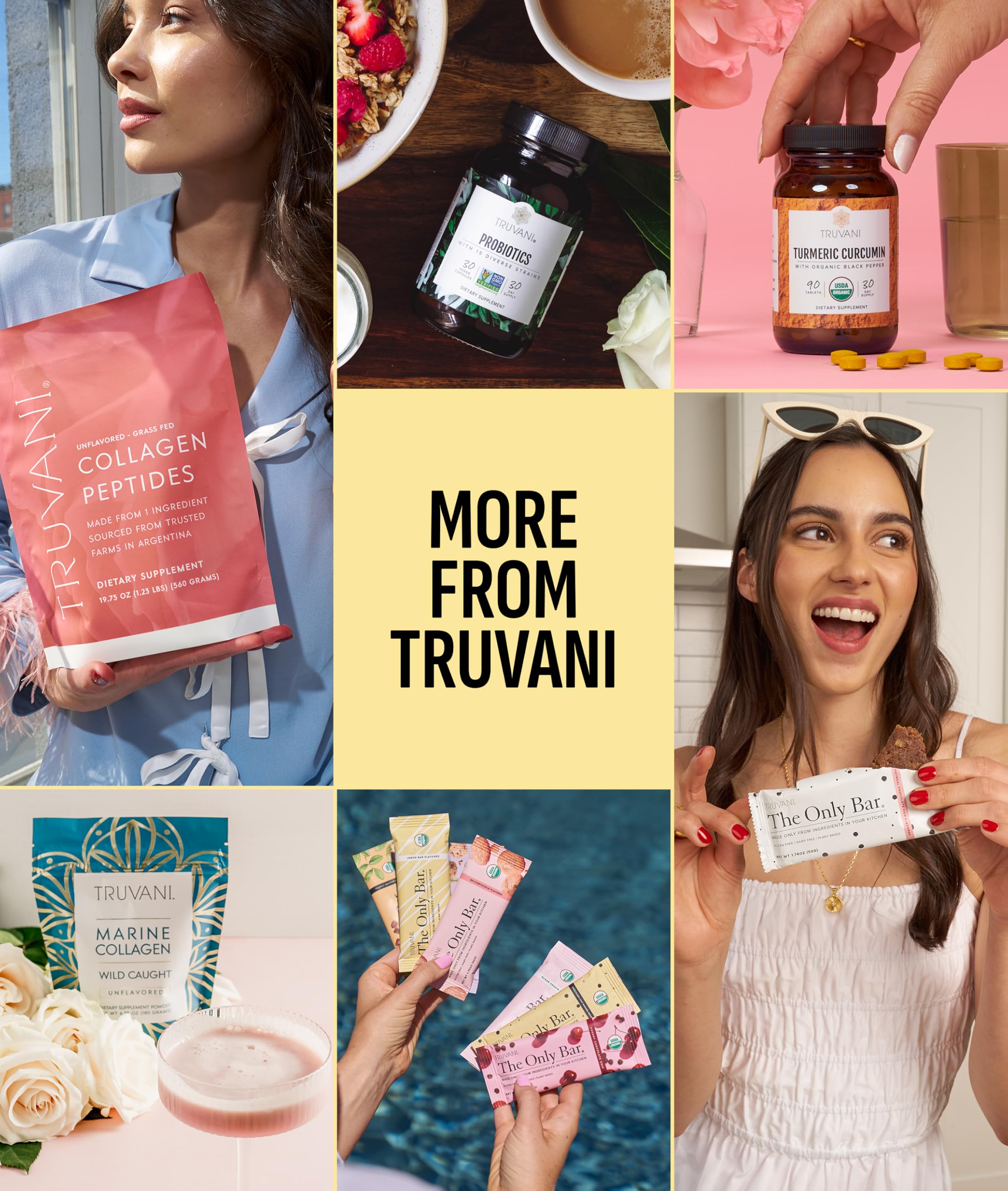 Truvani vegan pea protein powder banana cinnamon ingredients close-up