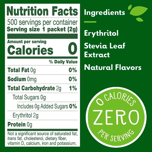 Truvia Original box open, 500-count packaging for easy restocking.