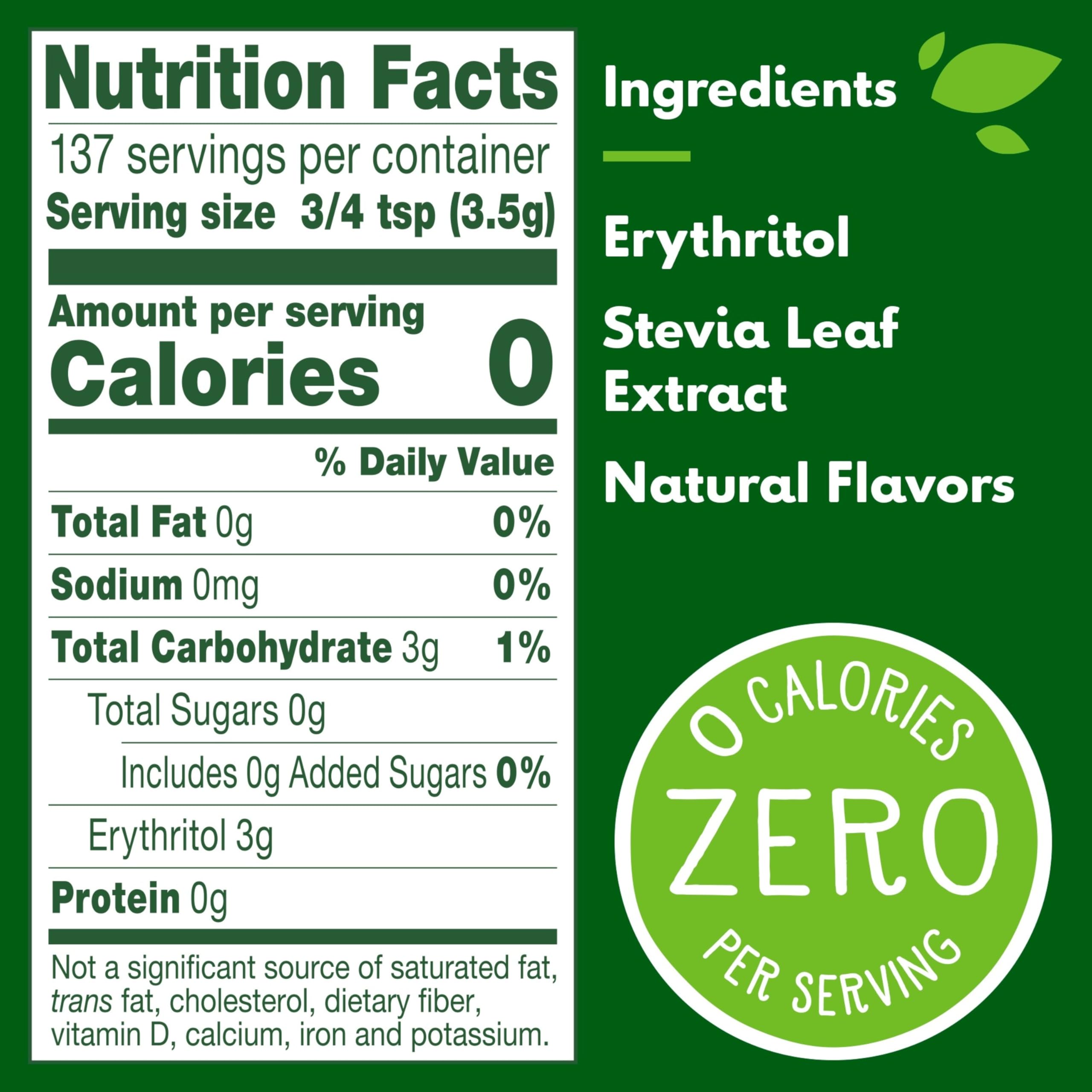 Truvia Original 17 oz refill bag shown for spoonable jar refilling