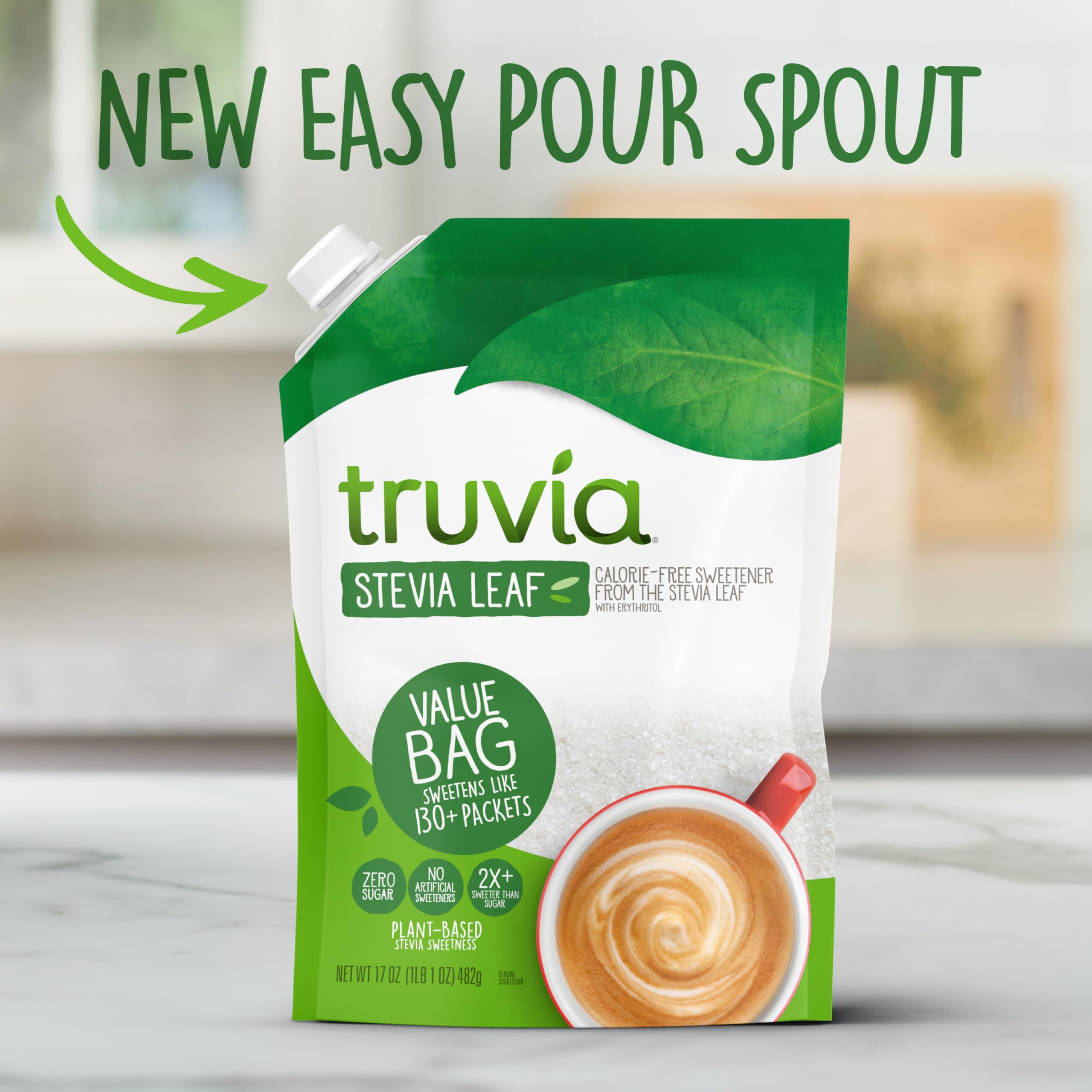 Spoonful of Truvia Original ready to sweeten coffee or tea