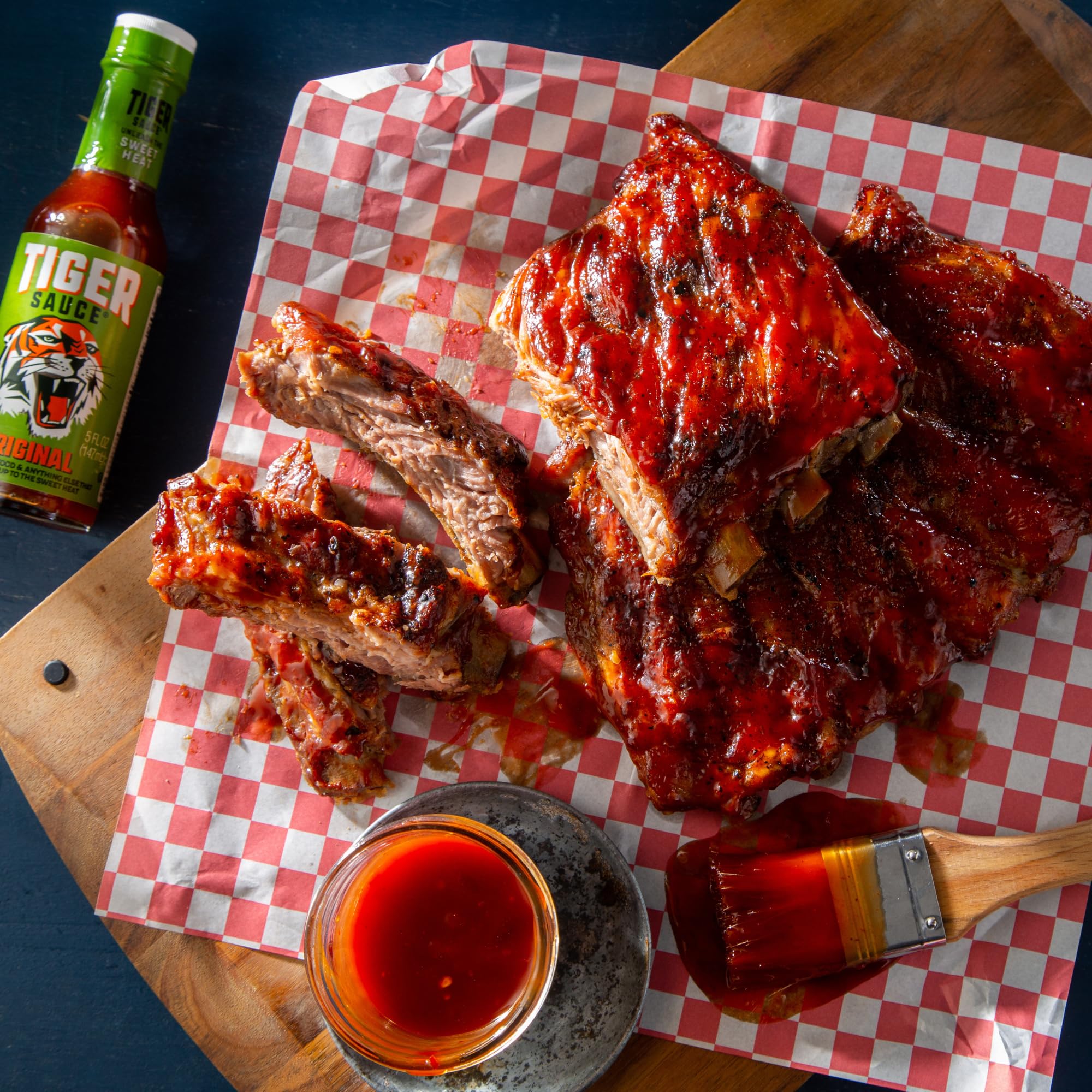 Tiger Sauce Original on a sandwich for a zesty flavor lift