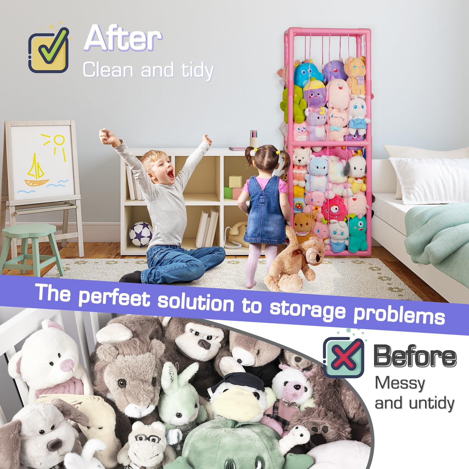 Trycooling nursery and playroom display unit adds functional decor.