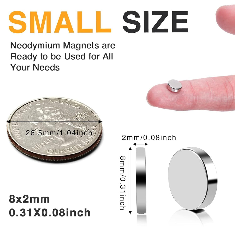 TRYMAG 8x2mm magnets on fridge holding notes securely
