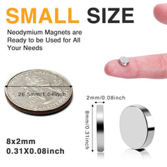 TRYMAG 8x2mm magnets on fridge holding notes securely