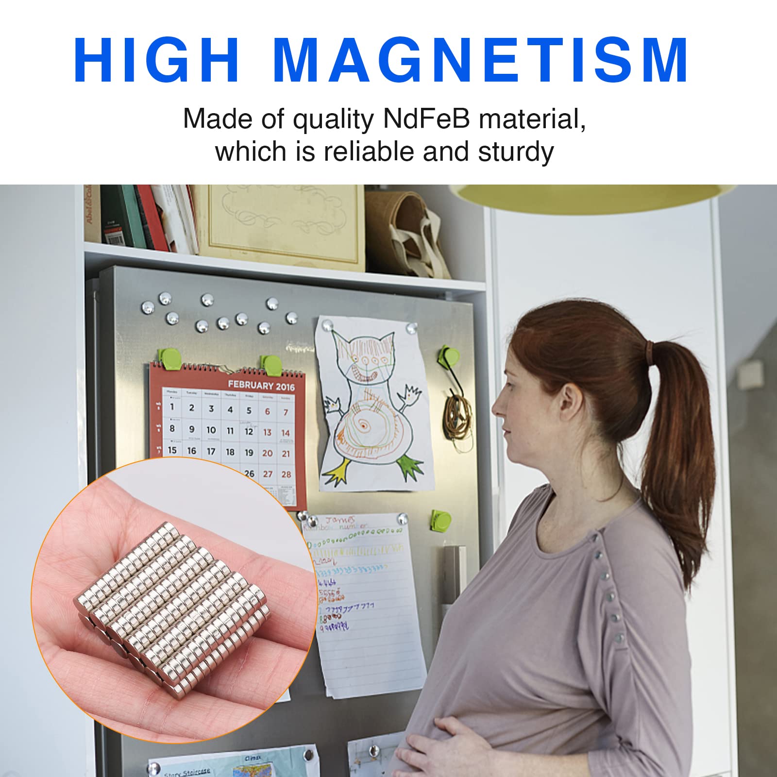 TRYMAG brushed nickel finish magnets resist rust and wear.